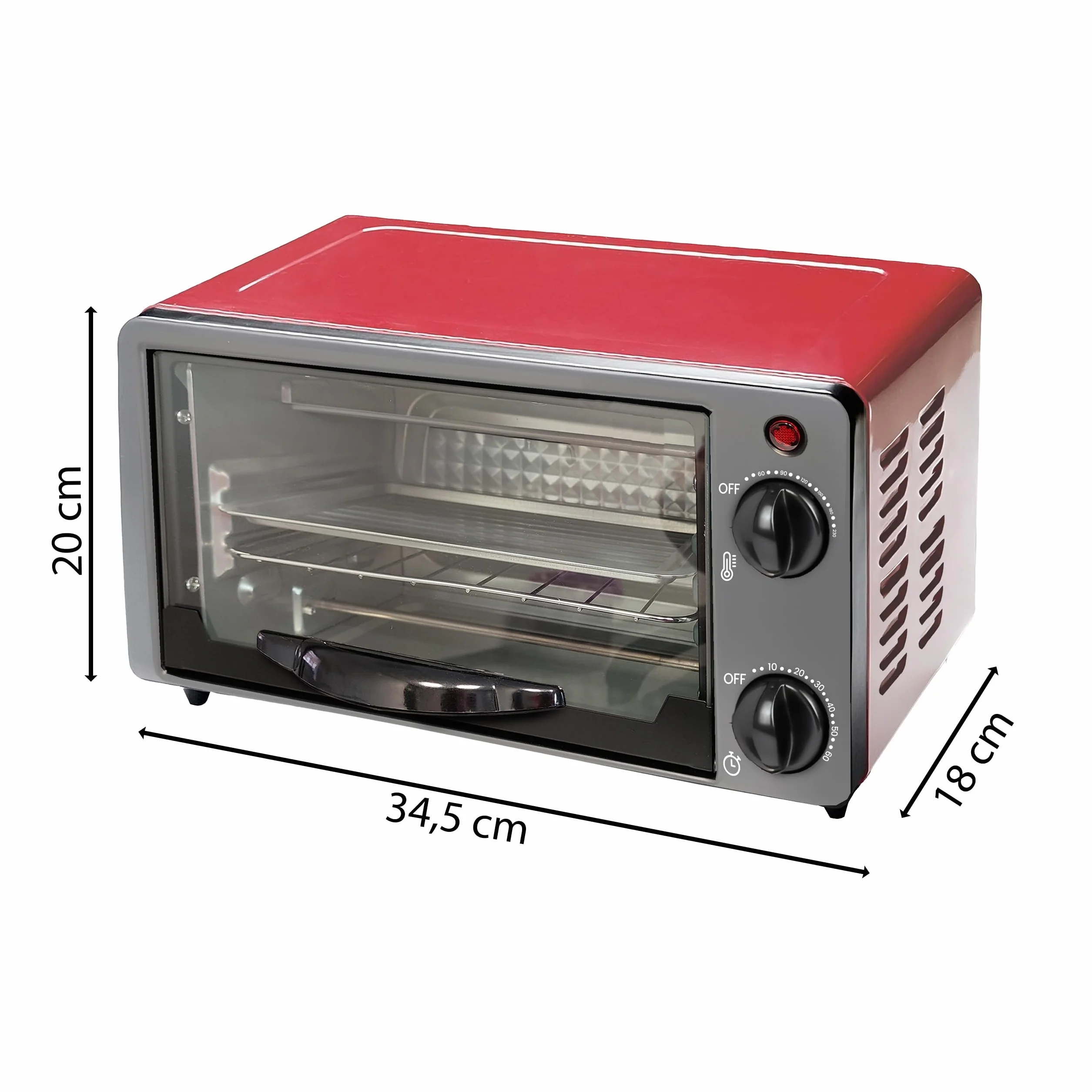 Retoo Mini piekarnik 10L 600W 0-250°C przenośny piec do pizzy