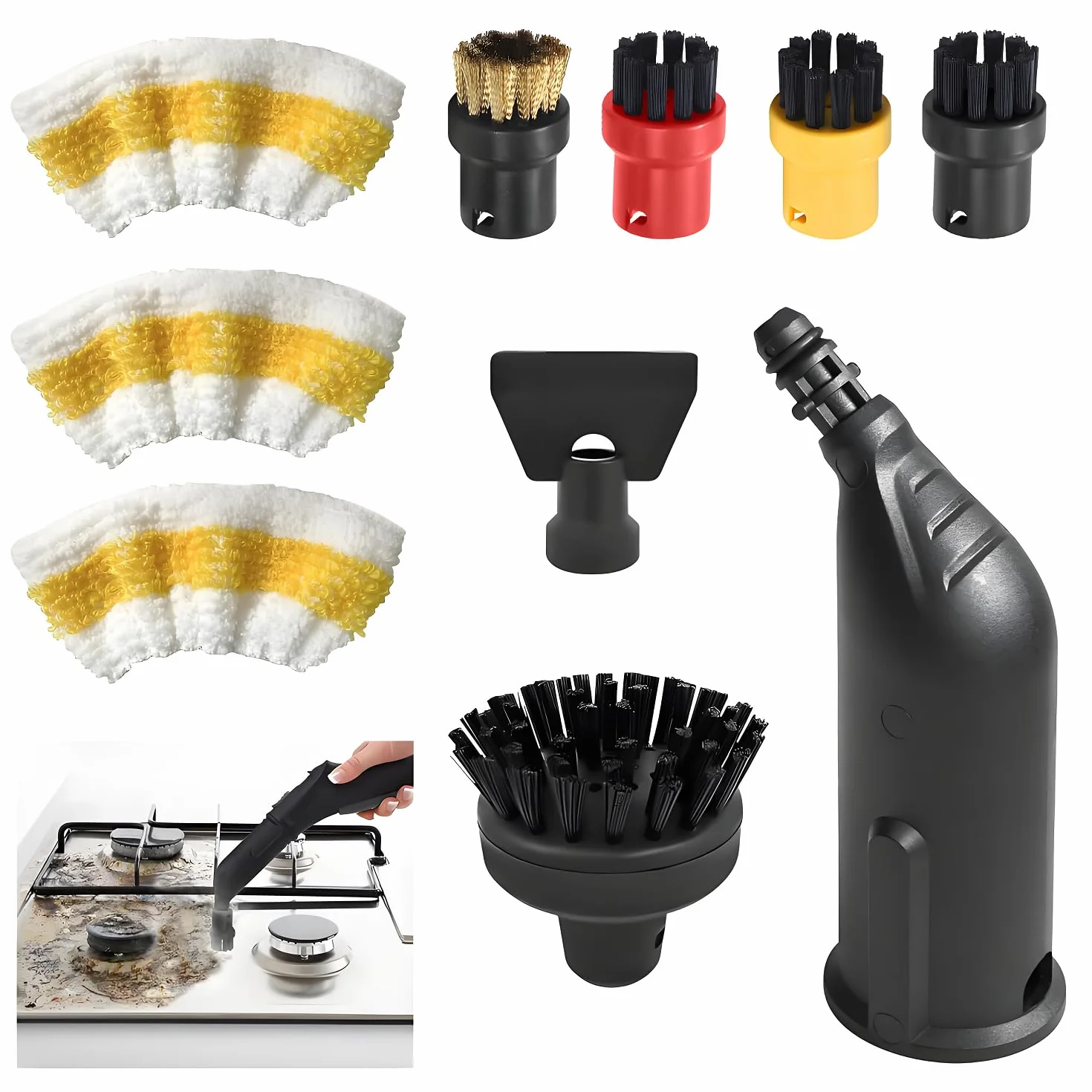 Zestaw 10 akcesoriów do czyszczenia parą dla Kärcher Easyfix SC1 SC2 SC3 SC4 SC5 okrągła dysza szczotki szczotki do szczoteczek do szczoteczek ustnika części