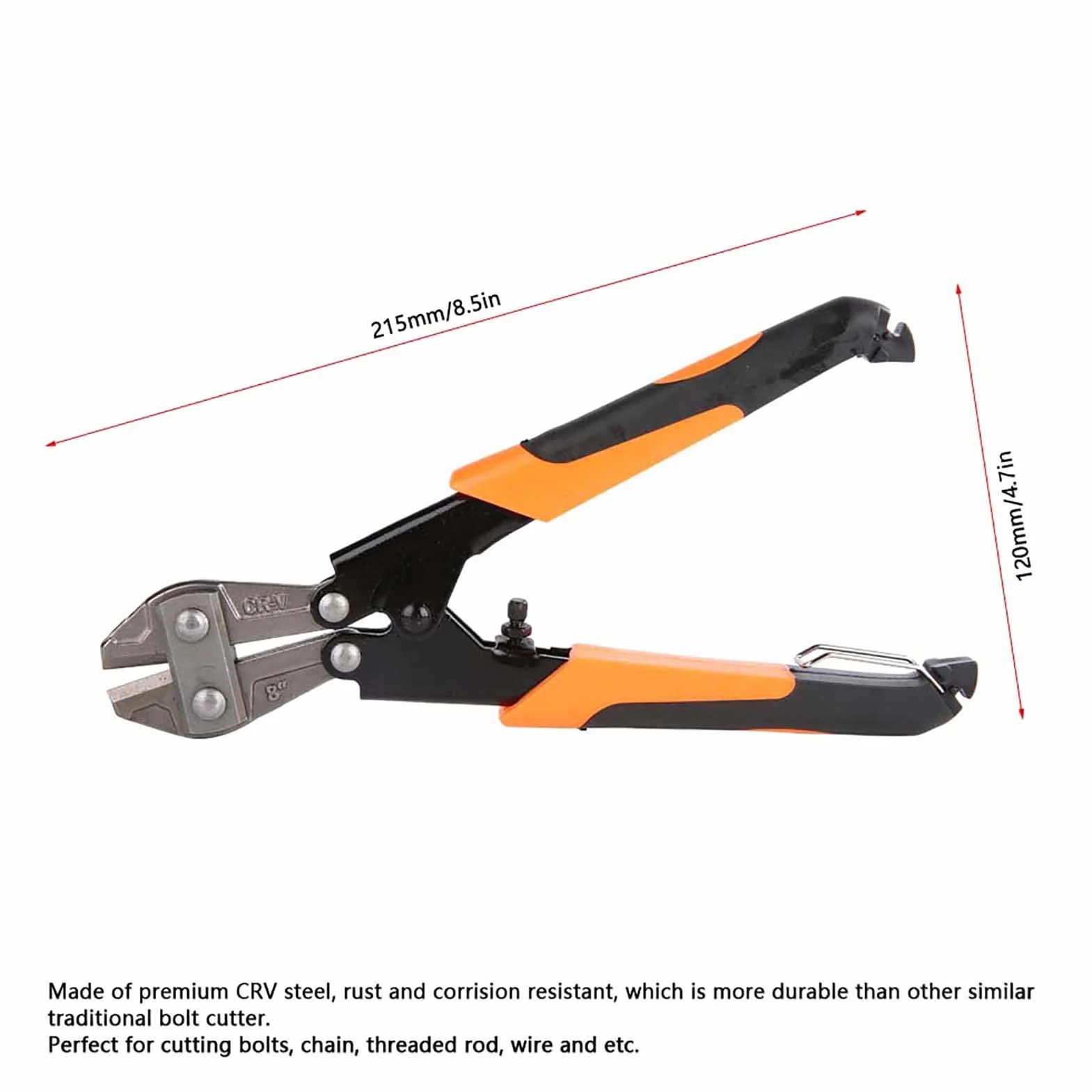 Mini Przecinak 8 Cal Ciężki Szczypce do Cięcia Kabli Drutu Stal CRV Ergonomiczny Uchwyt 215x120mm Przecinak Kabli Szczypce Elektryczne