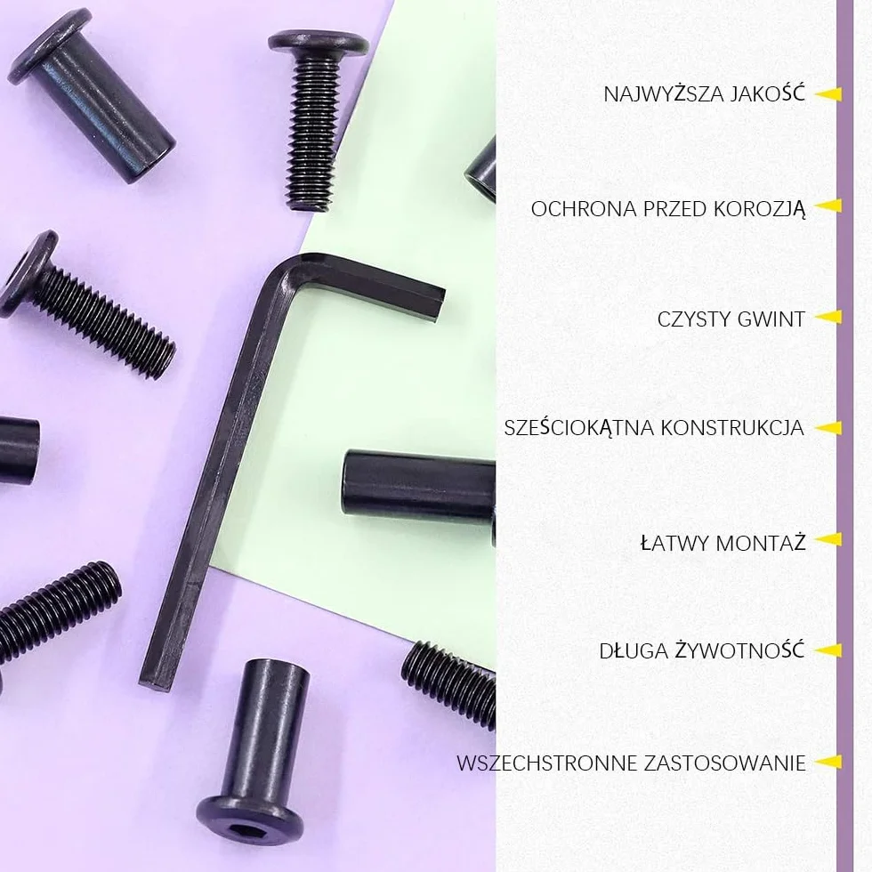 20 Sztuk Śrub Łączących M6 X 40 MM, Łączniki Meblowe, Śruby Do Szafek, Śruby Do Mebli, Stal Nierdzewna A2 V2A, Łącznik Do Szafek Z Kluczami Imbusowymi