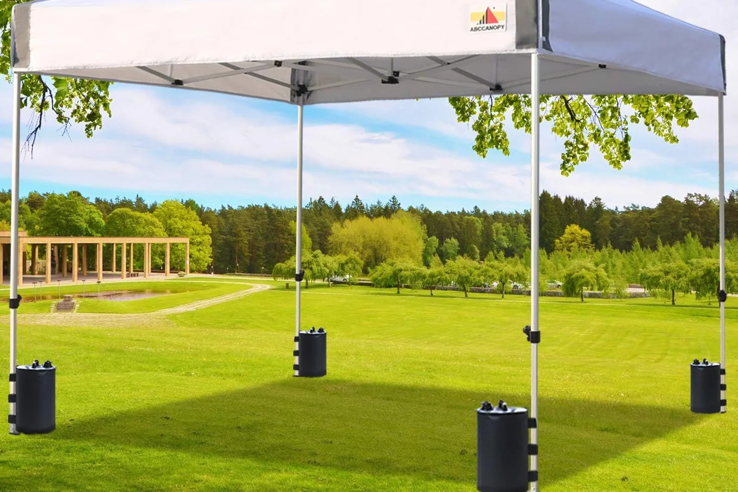 ABCCANOPY Pawilon torba na wodę, przenośne obciążniki na nogi, wypełniane wodą, do rozkładanego baldachimu, 4 szt. (czarne)