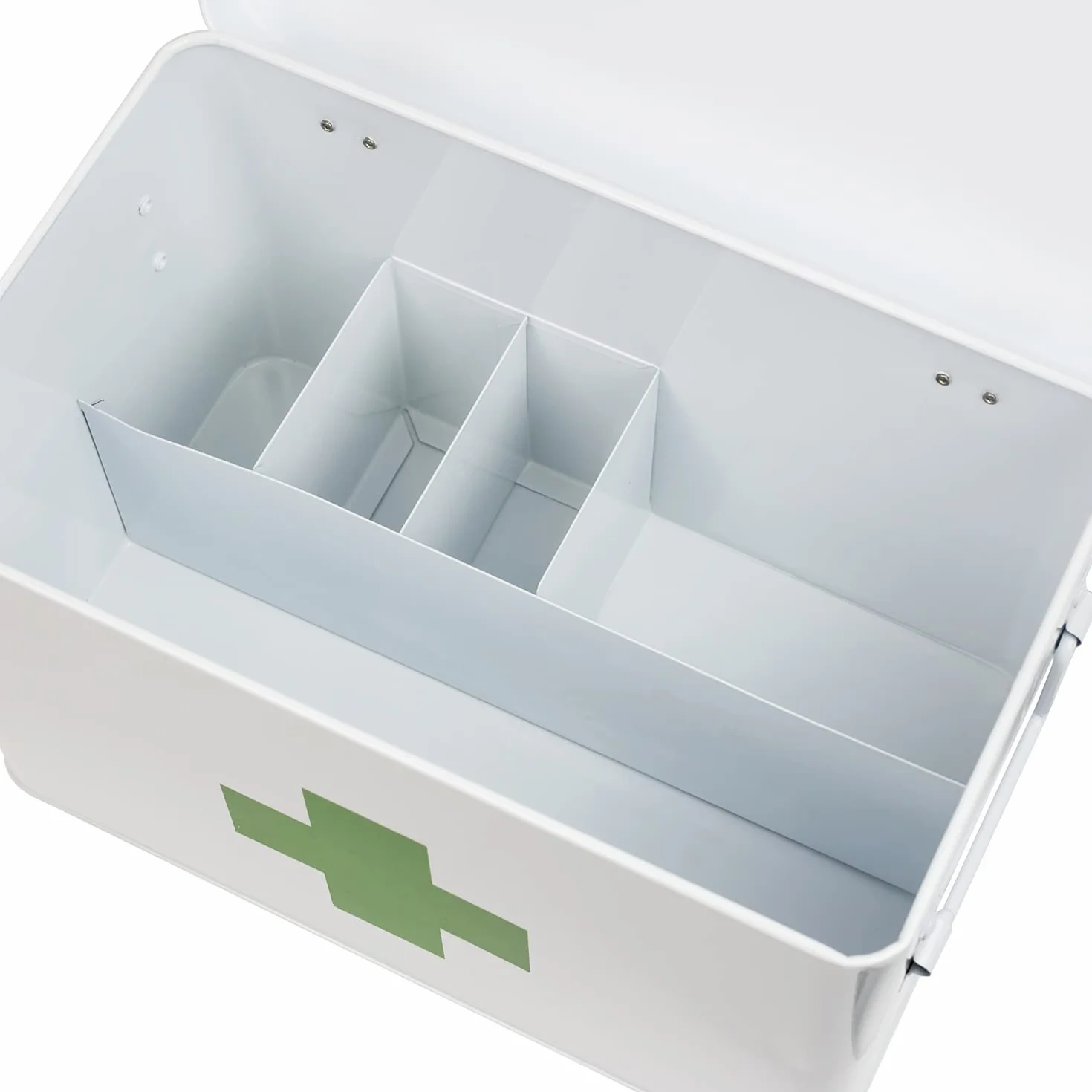 HMF Domowa apteczka z metalu do przechowywania leków, 32,5 x 20 x 20,5 cm, biała