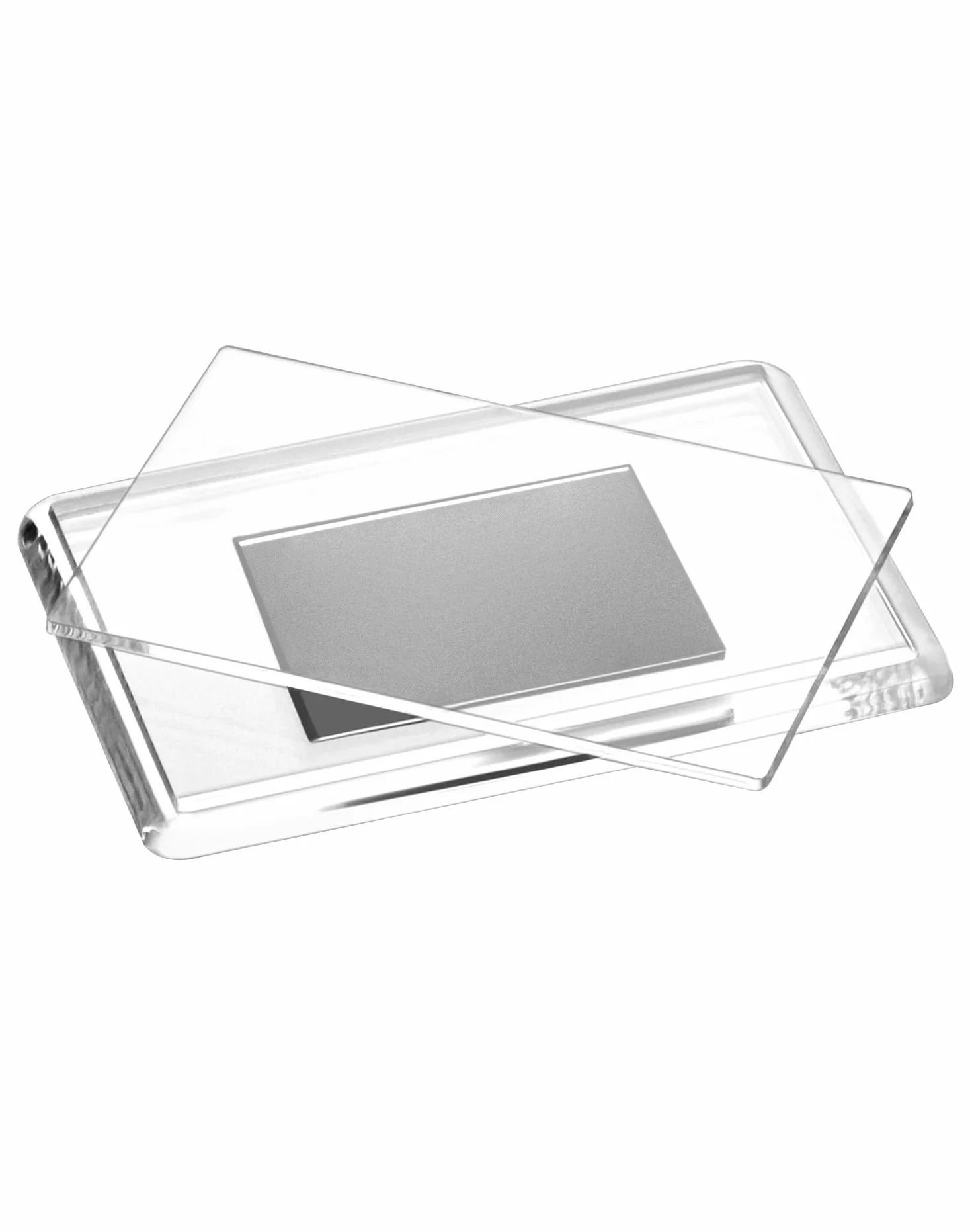 QWORK® Zestaw 20 Mini magnetycznych ramek do zdjęć 7 x 4,5 cm, przezroczyste akrylowe ramki do zdjęć na wesela w lodówce