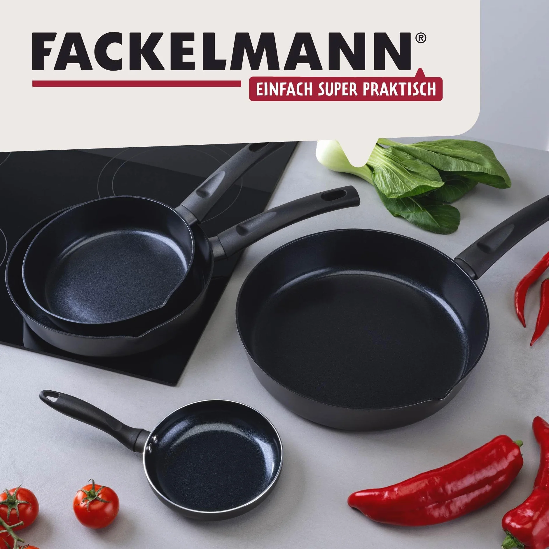FACKELMANN Mini patelnia Essential Highrise średnica 14 cm – optymalna do małych potraw, odporna na piekarnik, z ceramiczną powłoką zapobiegającą przywieraniu