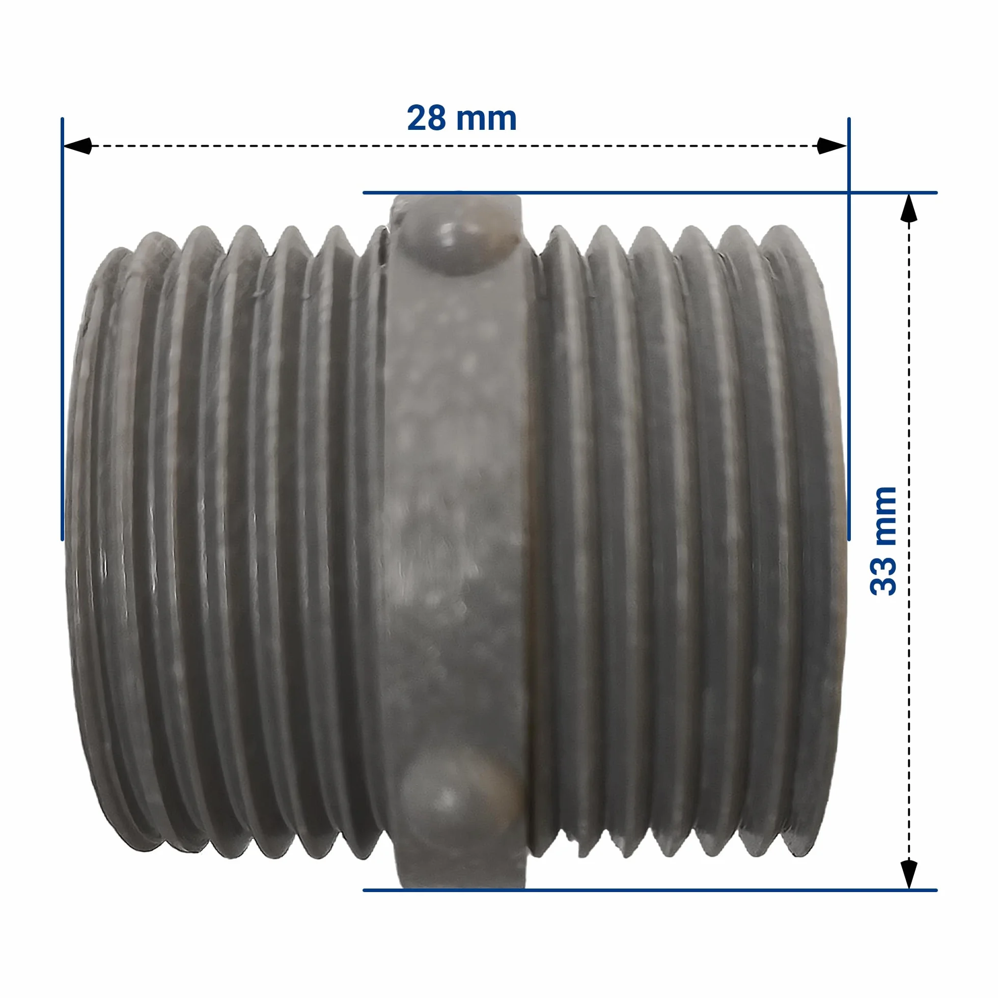 VIOKS Złącze węża dopływowego 3/4" x 3/4" gwint zewnętrzny podwójny do pralki zmywarki 2 x 3/4" tworzywo sztuczne