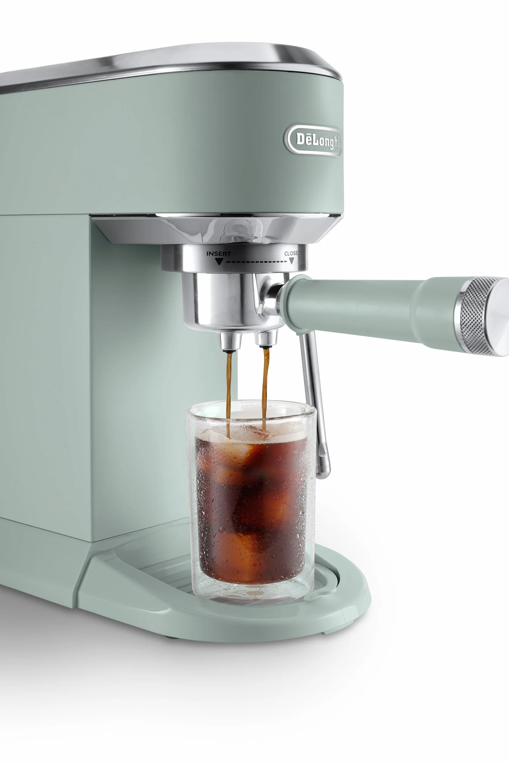 De'Longhi Dedica Duo EC890.GR ręczny ekspres do kawy do espresso, cappuccino i cold brew, barista, wyrzutnia parowa My LatteArt, wyświetlacz dotykowy, 15 cm