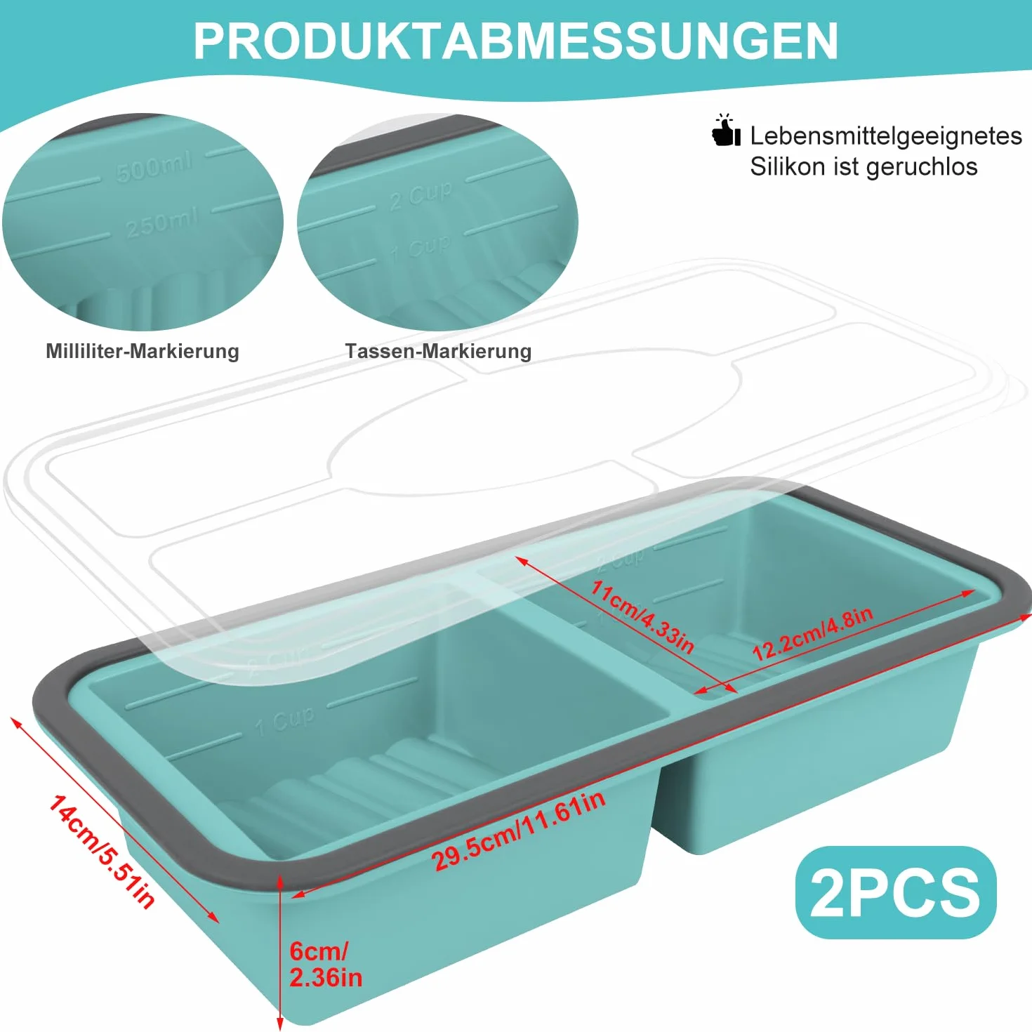 Silikonowa forma do zupy z pokrywkami 1000 ml do zamrażania bulionu