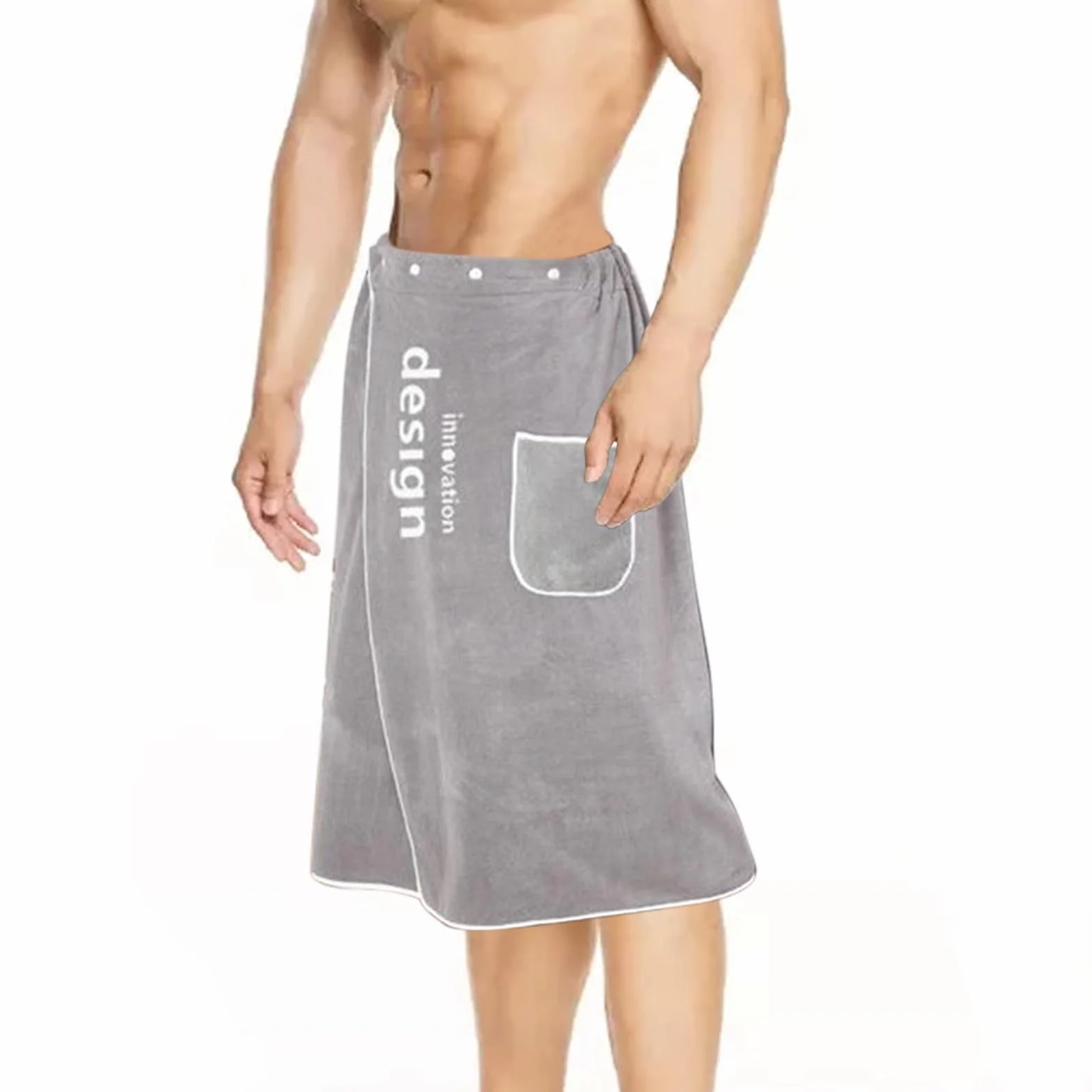 100% bawełna kilt do sauny dla mężczyzn, ręcznik do sauny, kilt do sauny dla mężczyzn z 4-stopniowym regulacyjnym zapięciem na guzik, do siłowni, prysznica, sauny, spa i plaży, średnia