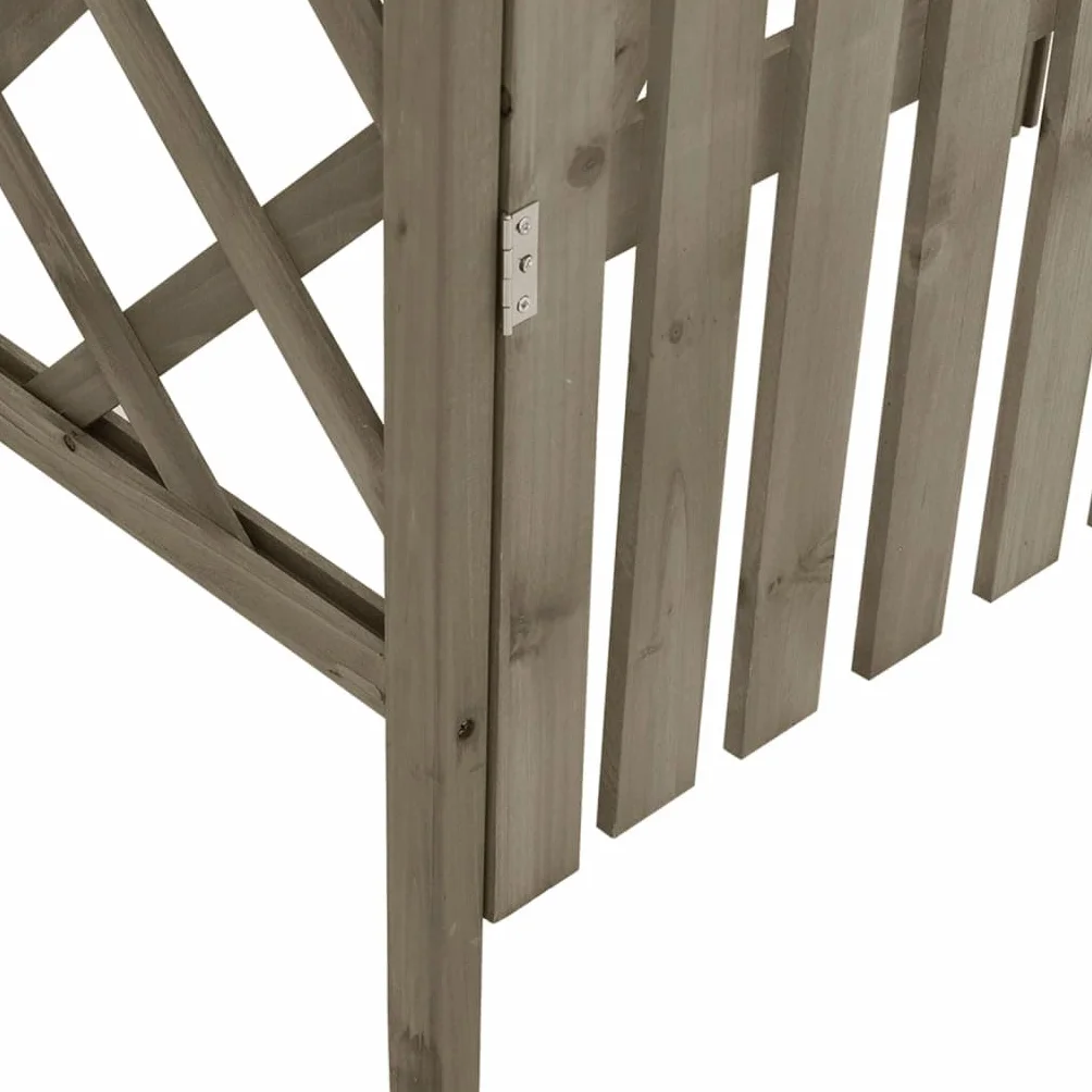 vidaXL Pergola z furtką, 116x40x204 cm, szara, lite drewno jodłowe, drewniana pergola, bramka ogrodowa, furtka ogrodowa, drewniane pergole