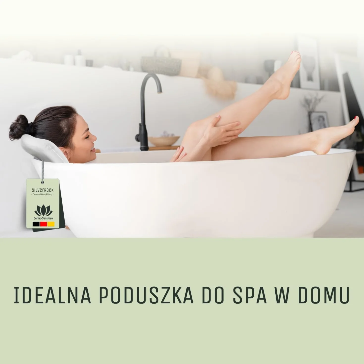 SilverRack Poduszka do wanny [biała] – prezenty dla kobiet i mężczyzn na Boże Narodzenie – poduszka pod kark do wanny – fajny zestaw upominkowy pomysły na kąpiel