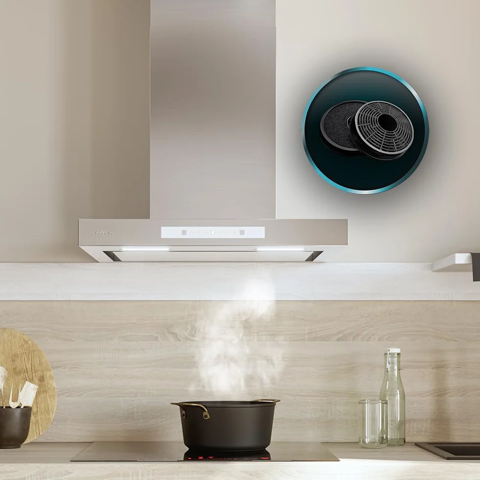 Cecotec Okap kuchenny 90 cm Bolero Flux TT 608000 A++ 210 W stal nierdzewna przepływ powietrza 800 m3/h Touch LED