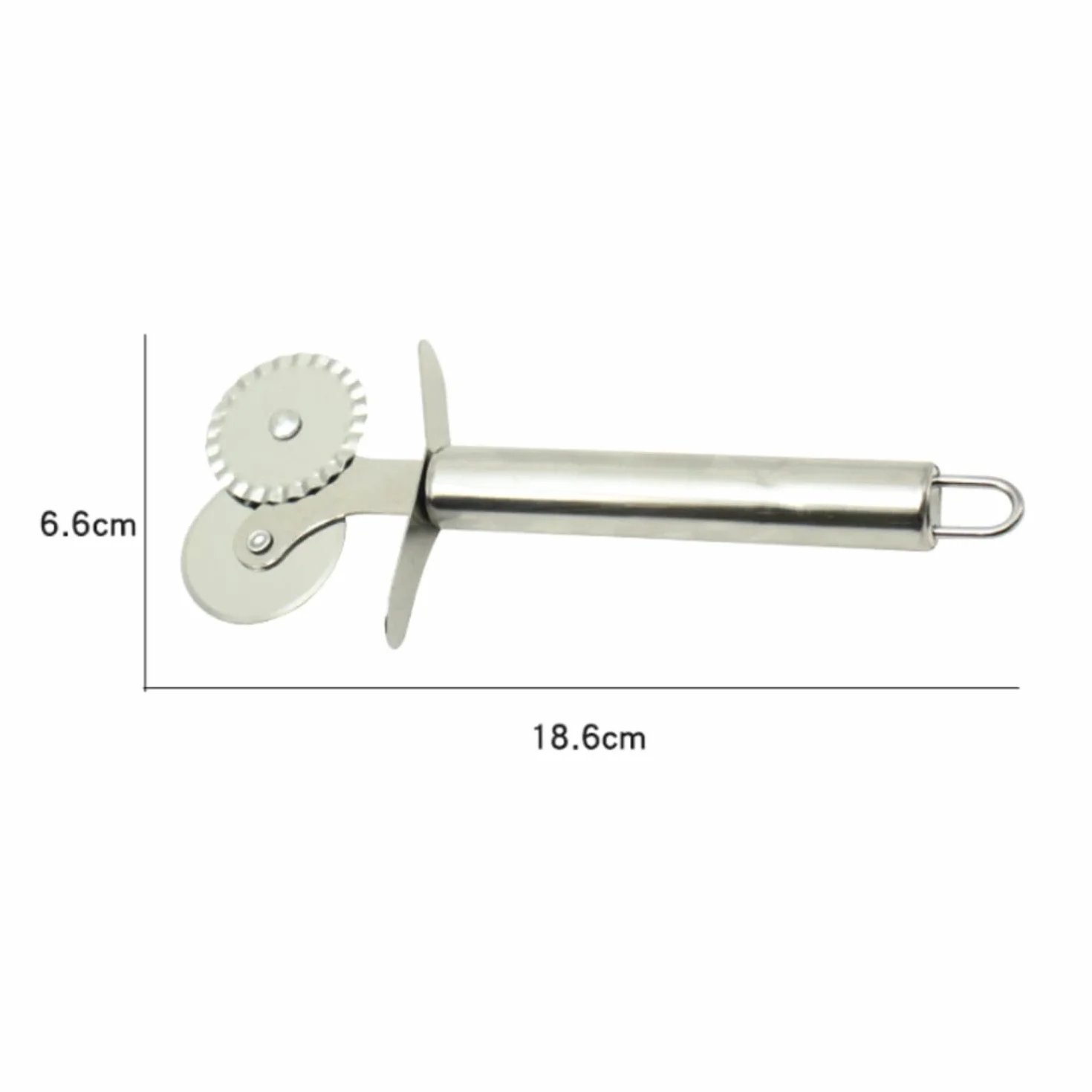PARENCE.- Koło do ciasta z podwójnym ostrzem - 2 głowice tnące o średnicy 4,1 cm - Dokładny i wszechstronny nóż do ciasta (18 cm) - Nóż do ravioli do robienia koronki