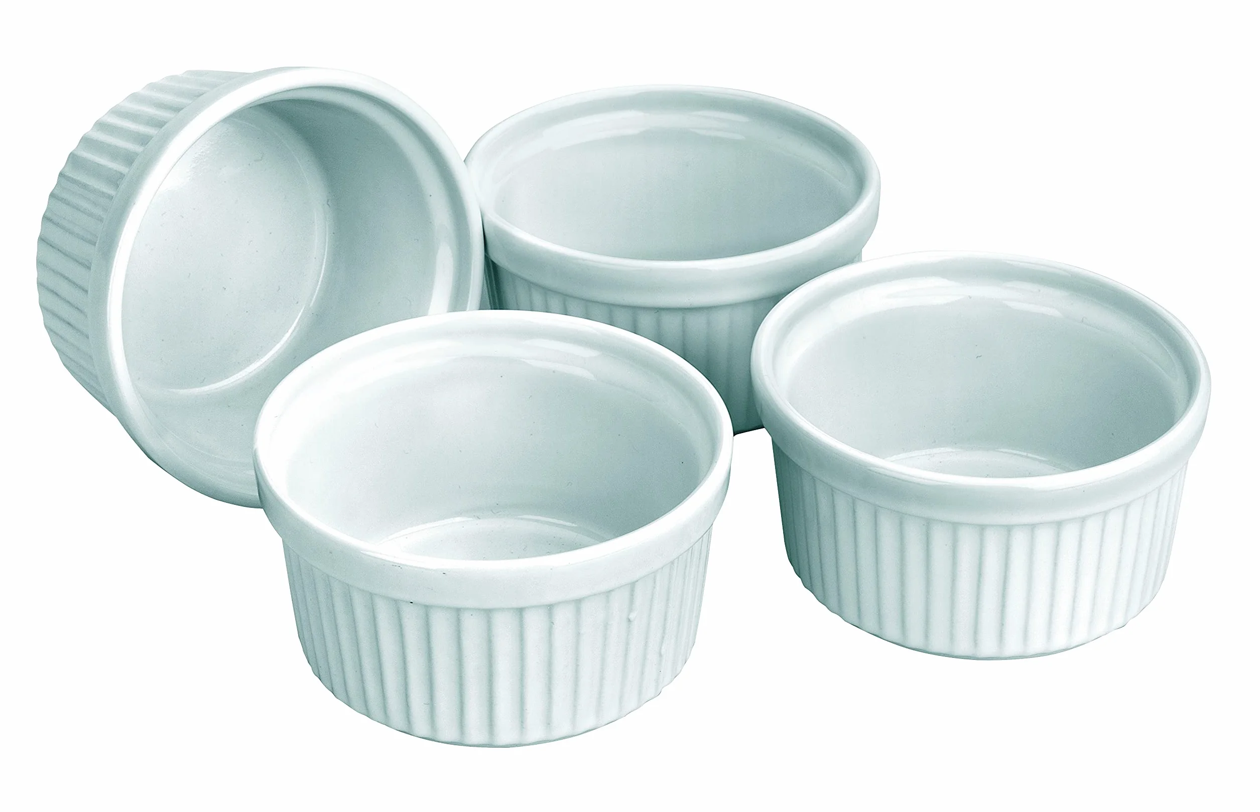 ibili zestaw 4 ramekin 9 cm, porcelana, biała, jeden rozmiar