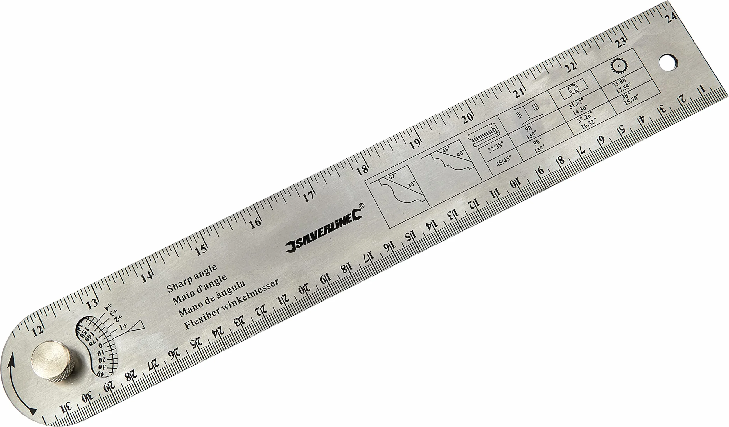 Silverline 783421 Kątomierz, Srebrny, 600mm