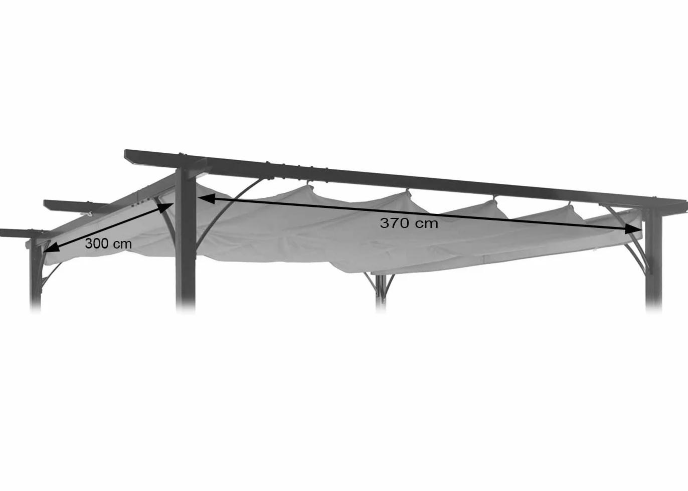 Zapasowa poszewka 370 x 300 cm na dach pergoli pawilonu HWC-C42 3,5 x 3,5 m – brązowo-taupe
