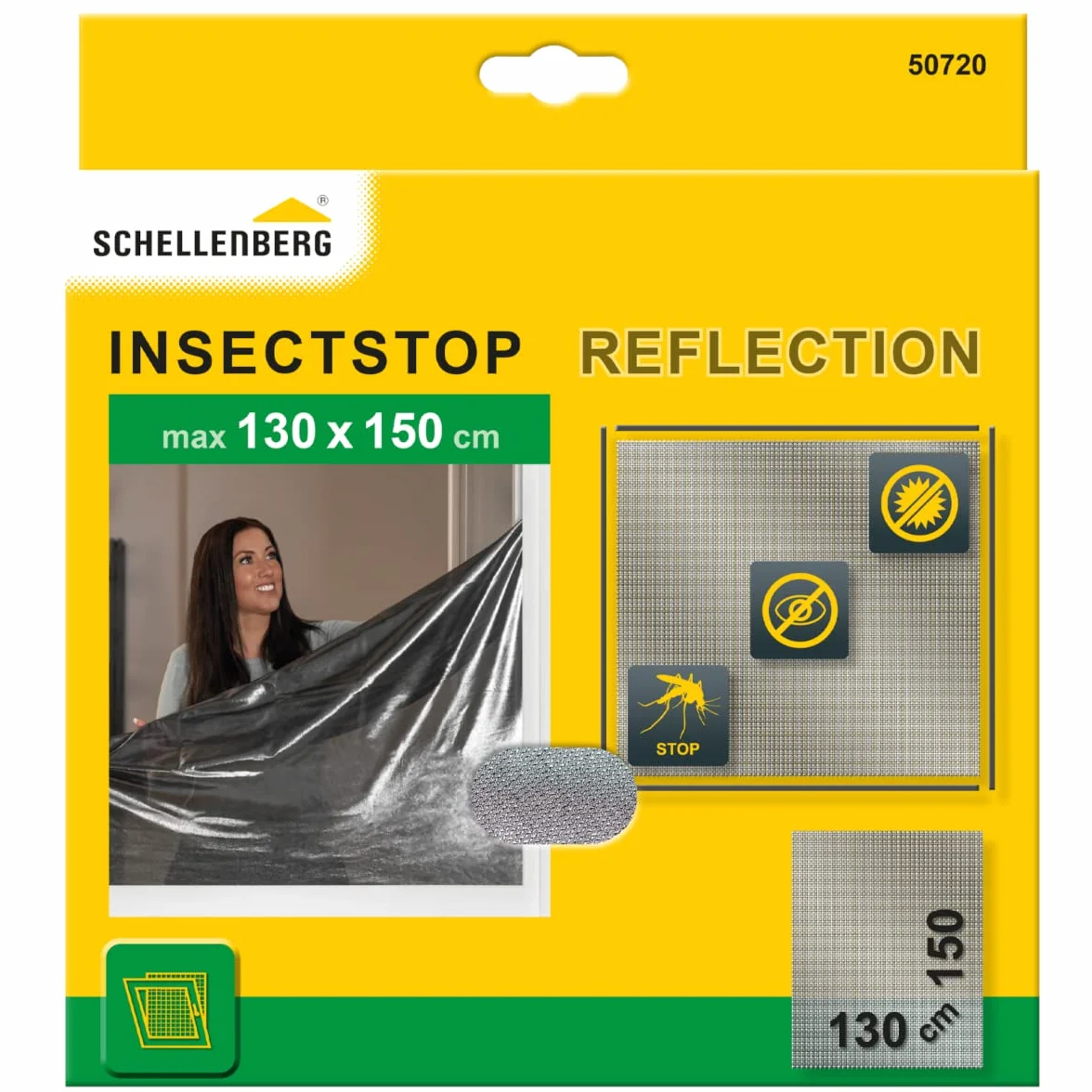 Schellenberg 50720 Moskitiera REFLECTION, antracyt, 130 x 150 cm