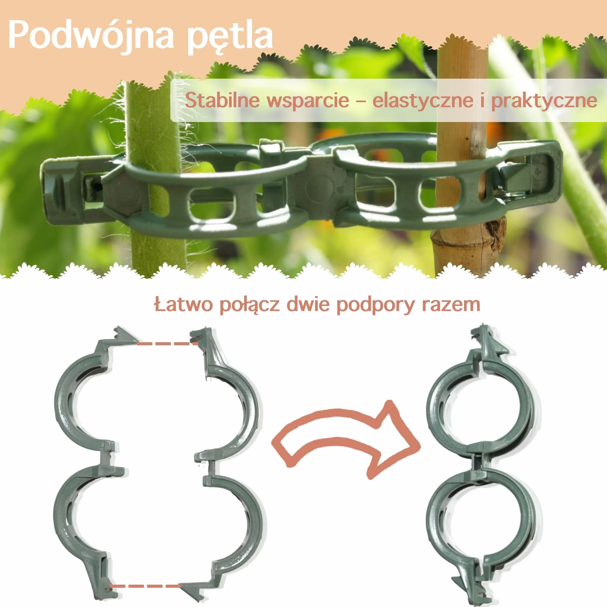 Zapinki do roślin pomidorów łodyg