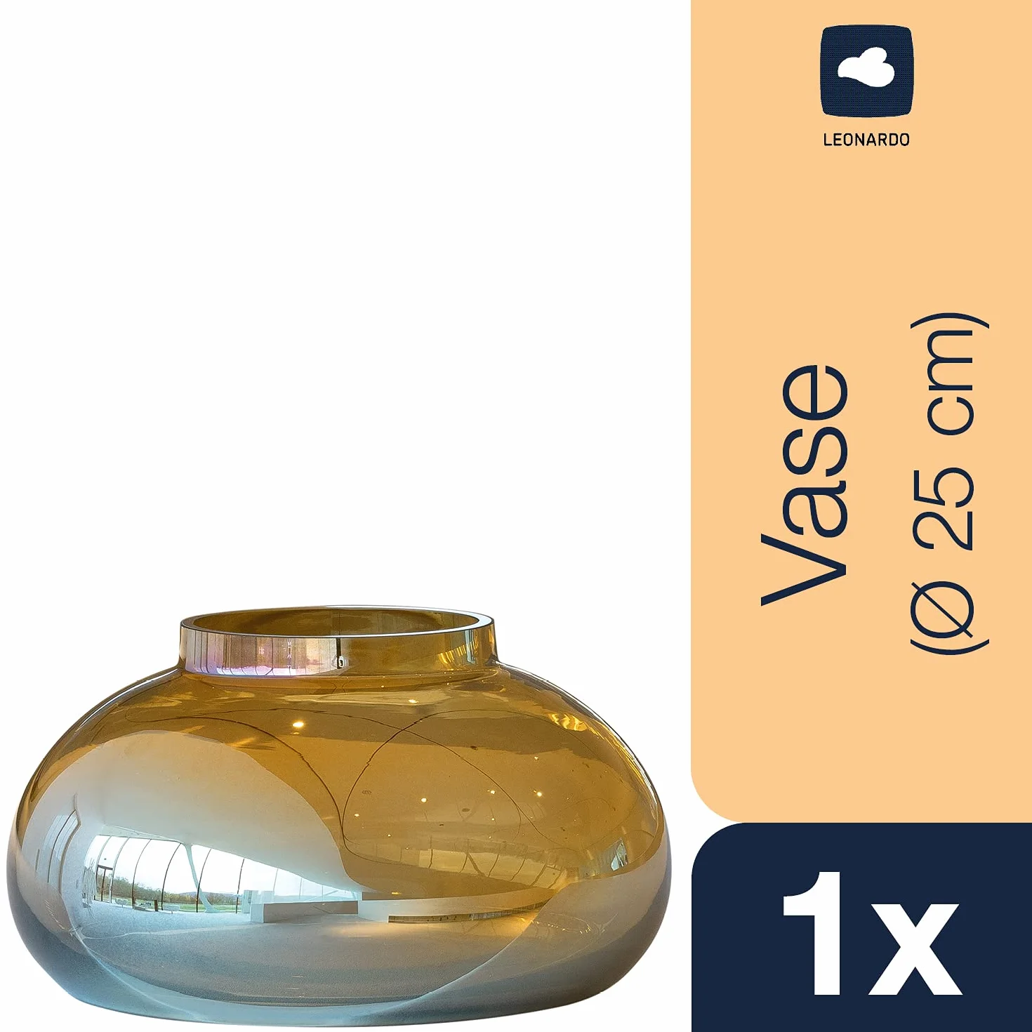 LEONARDO HOME 018650 POESIA wazon 14 cm złoty, szkło