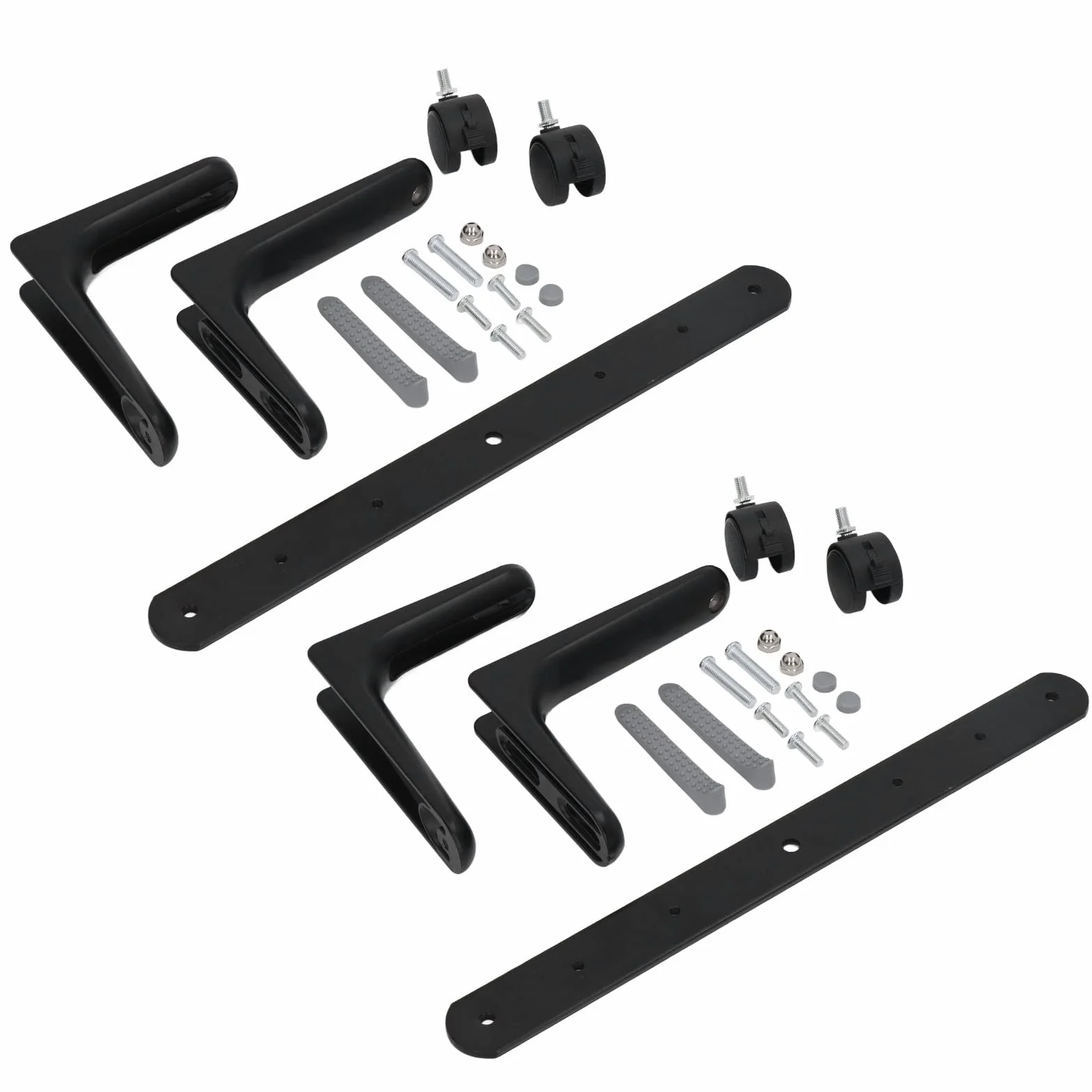 2 Zestawy Przegroda Pokojowa Uchwyt Ekranu Przegroda Ekranu Regulowana szerokość Ruchome Nóżki Rozdzielacza Ekranu z Kółkami do Domowego Biura Hotelowego 100 Kg (BLACK)