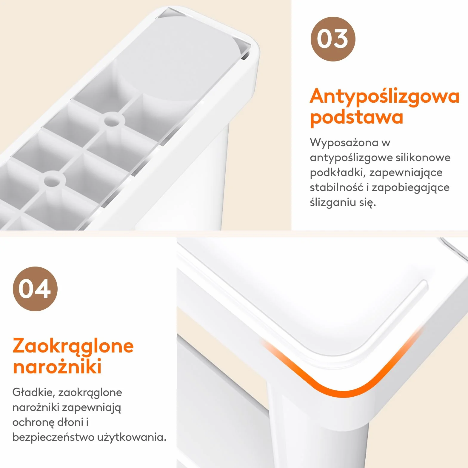 Organizer półek do szafek Lifewit, rozszerzalne półki kuchenne, plastikowe półki do przechowywania w spiżarni i stojak na przyprawy, zestaw 2, biały