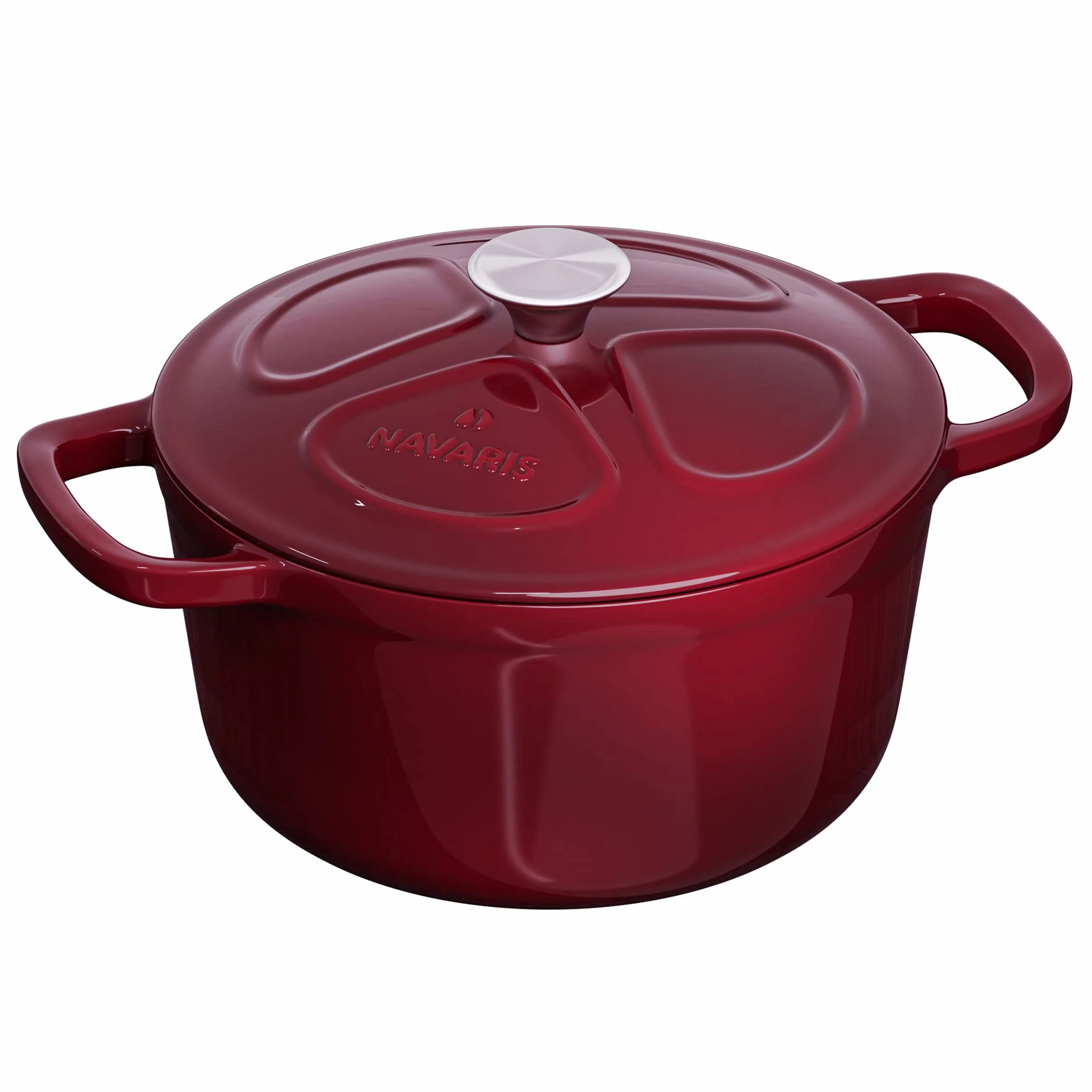 Navaris żeliwny garnek do smażenia, 2,5 l, Ø 20 cm, emaliowany, odporny na wysokie temperature, nadaje się do mycia w zmywarce