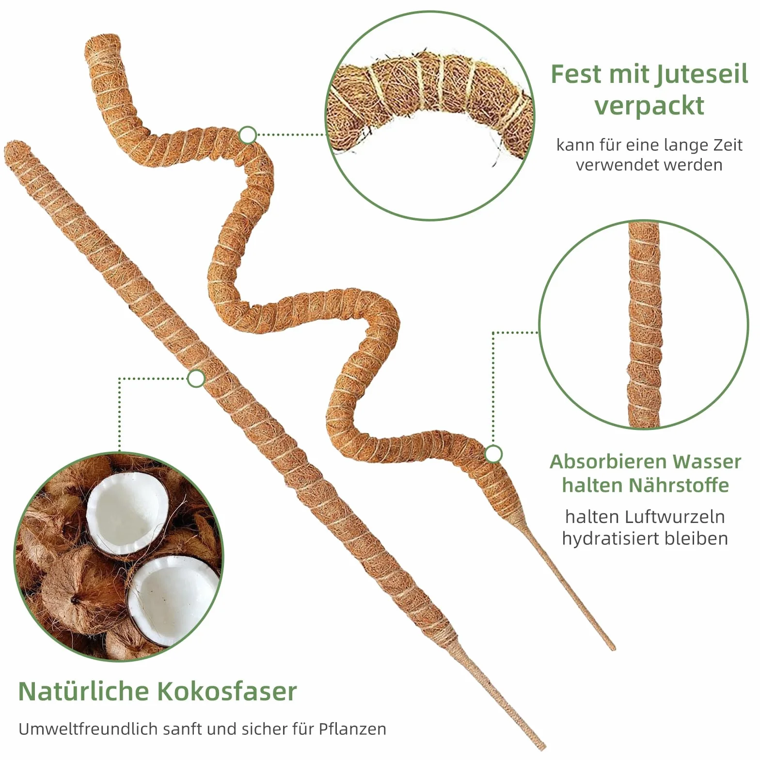 Podpórka do roślin pnących Monstera 75 cm, 2 sztuki prętów, wsparcie dla roślina pokojowych