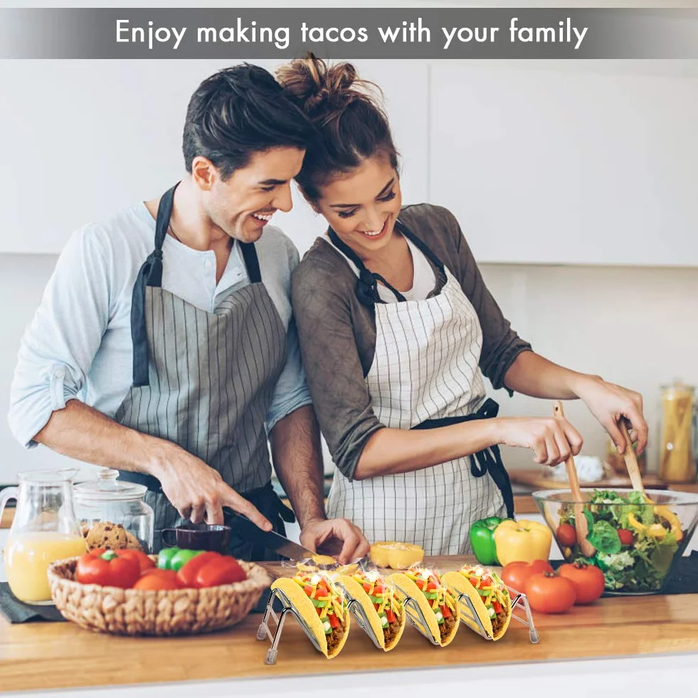 Ejoyous Uchwyt na Taco ze Stali Nierdzewnej 4/5 Taco, Stojak do Serwowania Miękkich i Twardych Artykułów Spożywczych