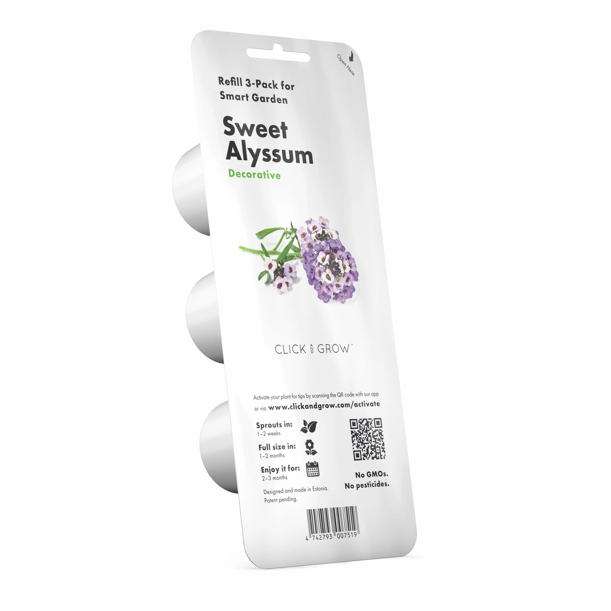 Click & Grow Plant Pods, smagliczka nadmorska, kapsułki roślinne do Smart Garden, 3-pak