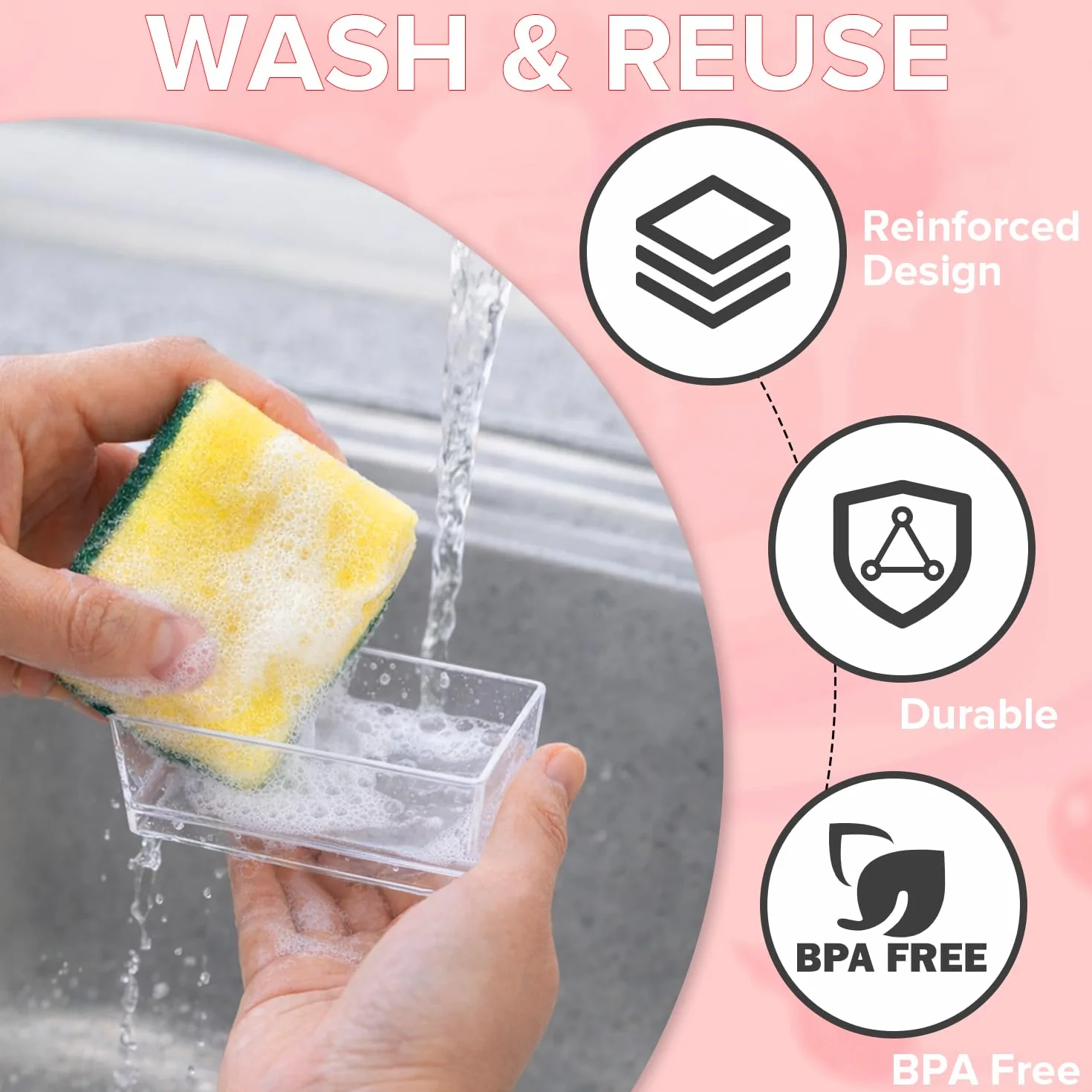50 sztuk mini kubeczków deserowych, 160 ml prostokątne szklanki deserowe z pokrywką i łyżeczką, szklanki deserowe plastikowe wielokrotnego użytku, puddingów, musów, na przyjęcia