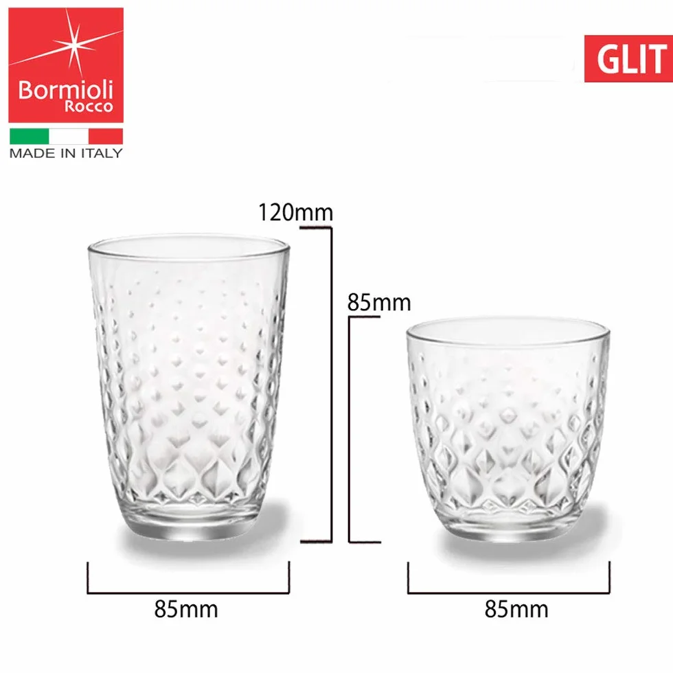 BORMIOLI ROCCO GLIT SET 12 BICCHIERI 29.5 CL ( ! 2 CONFEZIONI DA 6 PEZZI ! )