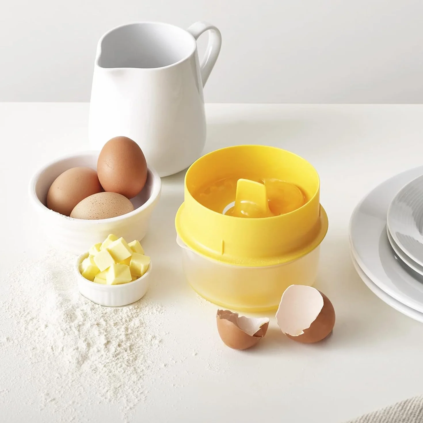 Separator do jajek mini, rozdzielacz białek i żółtek, narzędzie kuchenne żółty