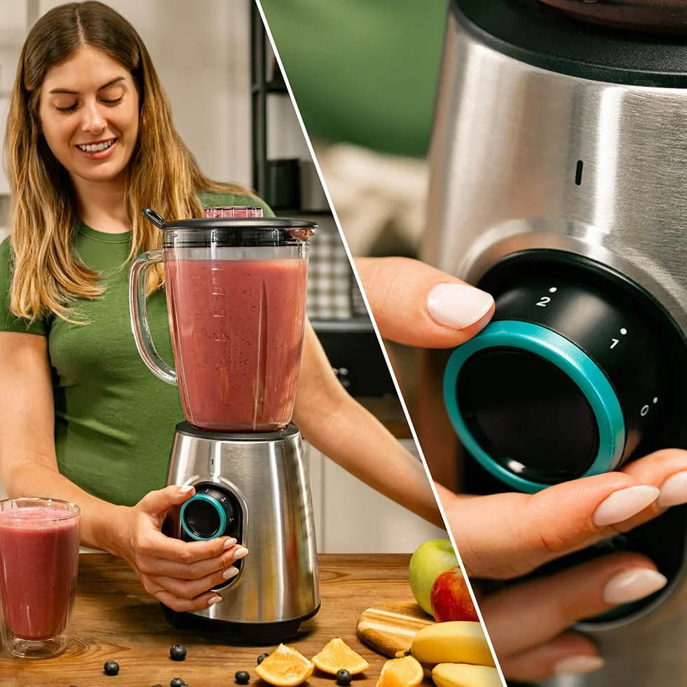 Cecotec Blender do kubków Power Black Titanium 2000MAX Inox Pro. 1800W, 27800 obr./min, 8 ostrzy tytanu, czarny dzbanek ze szkła 1,8 l, 2 prędkości, puls, siekacz lodu, zmywarka, filtr płynny, stal