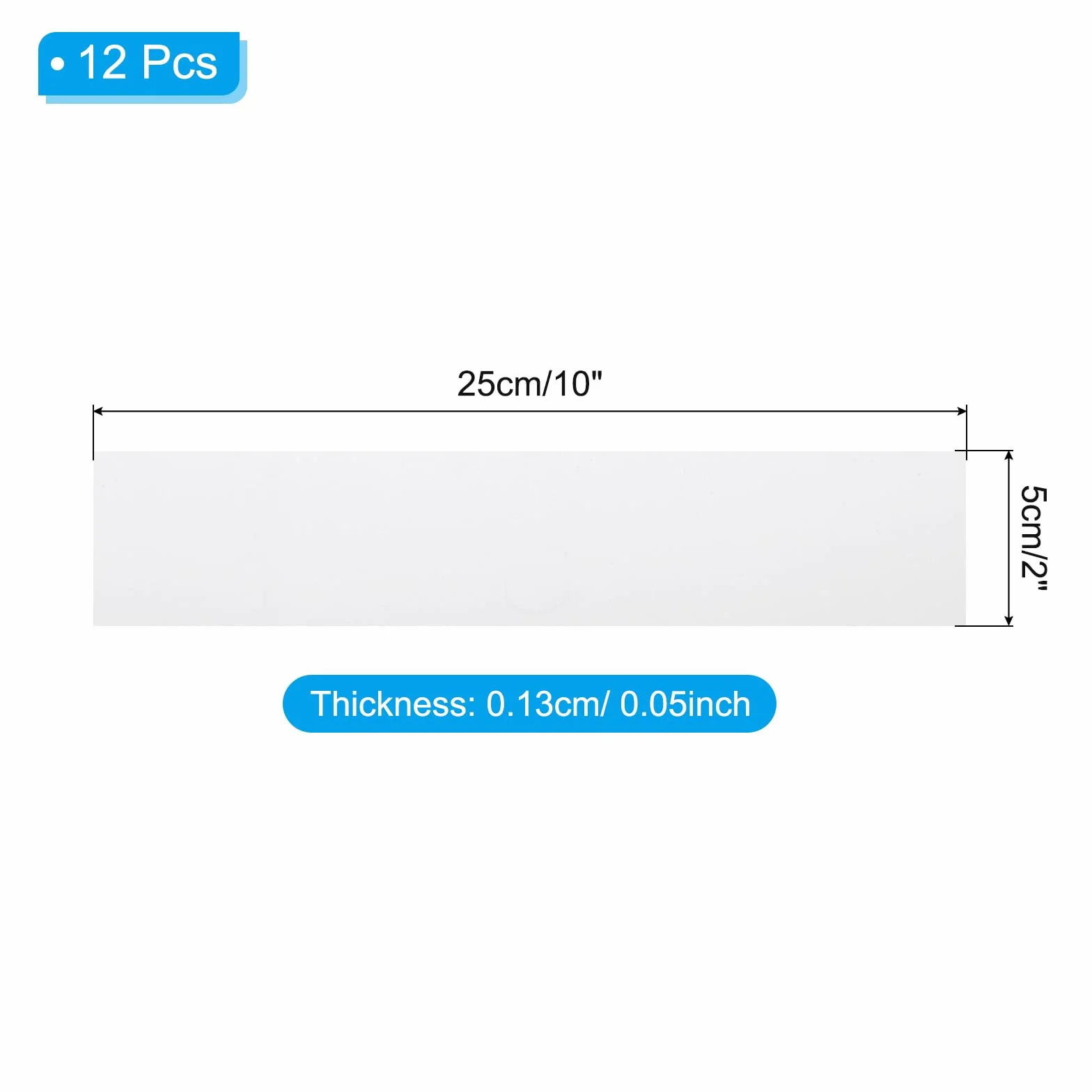 PATIKIL Puste tabliczki z imieniem, 25 cm x 5 cm, 12 sztuk, niestandardowa grawerowana tabliczka znamionowa, prostokątna, grawerowanie laserowe, puste miejsca na spersonalizowane tabliczki znamionowe,