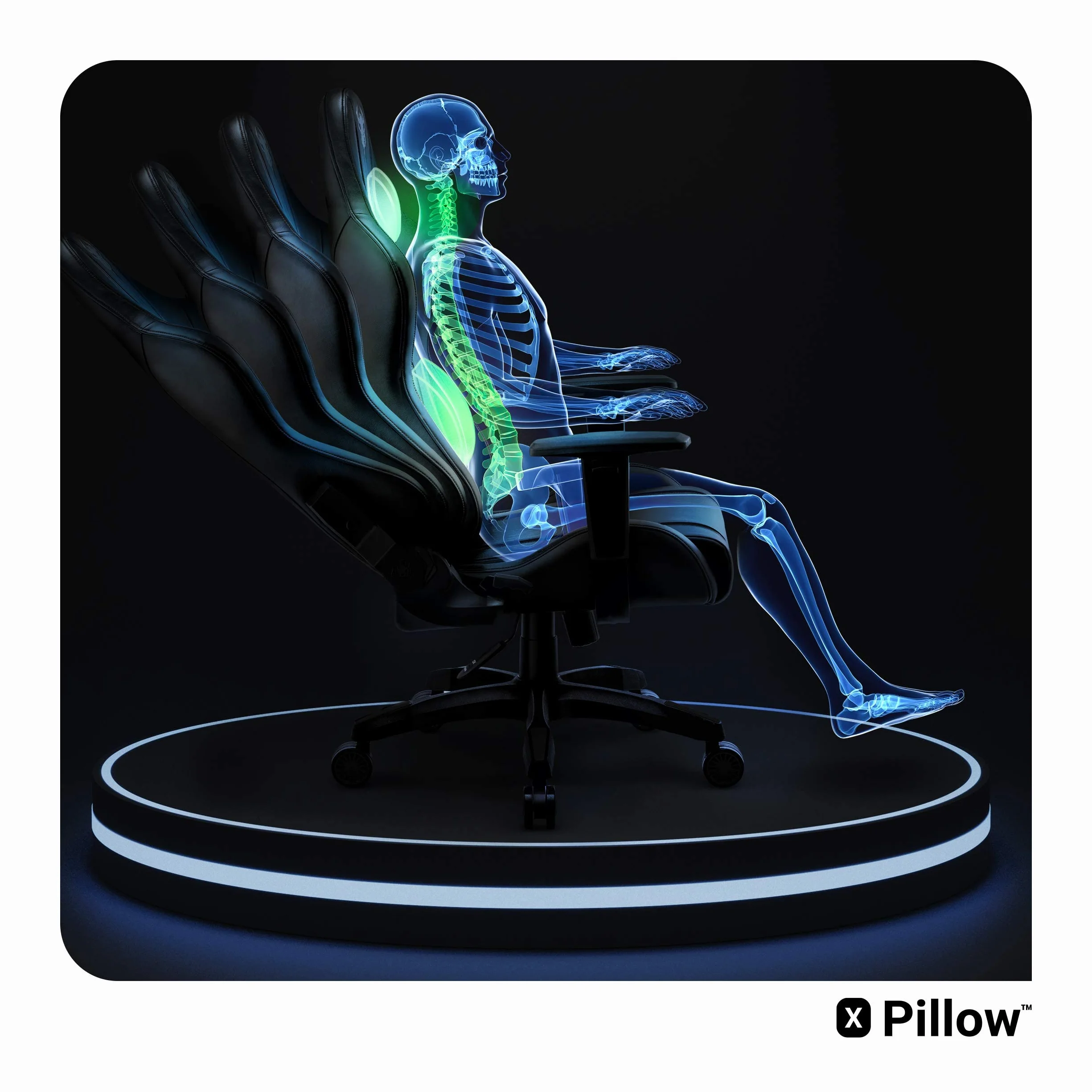 Diablo X-One 2.0 Fotel Gamingowy Krzesło Biurowe Dla Gracza Obrotowy Regulowane Podłokietniki Ekoskóra Ergonomiczny Design Funkcja Bujania Poduszka Pod Kark i Lędźwie (Czarno-czarny, Normal)