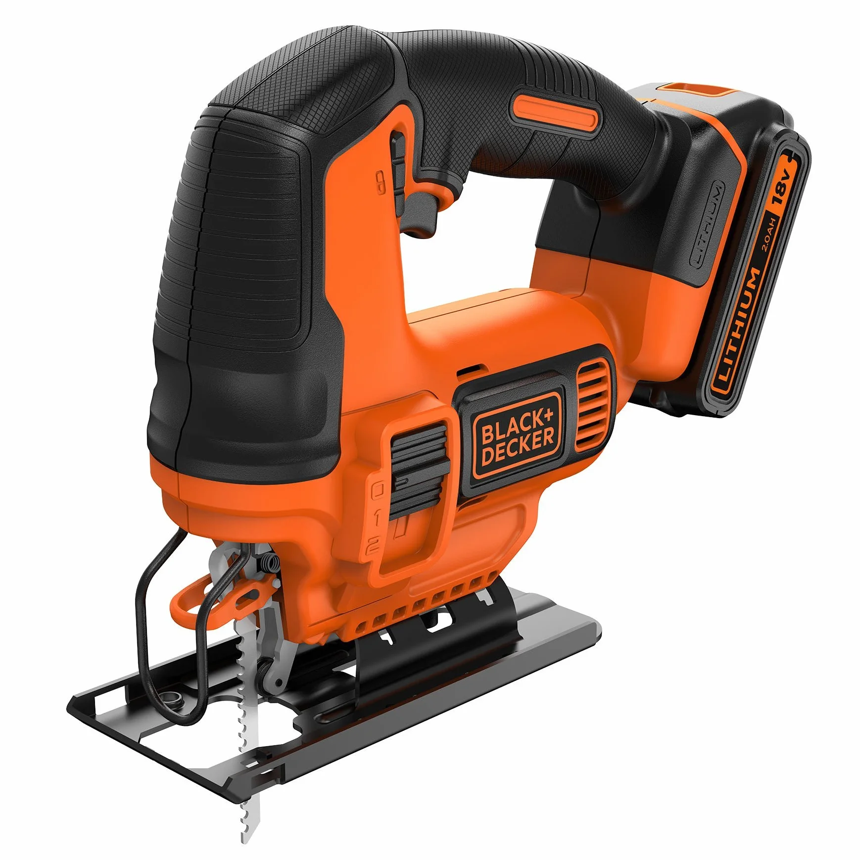 Black+Decker Wyrzynarka Akumulatorowa, Czarny/Pomarańczowy, ‎29,5 x 29 x 25,3 cm