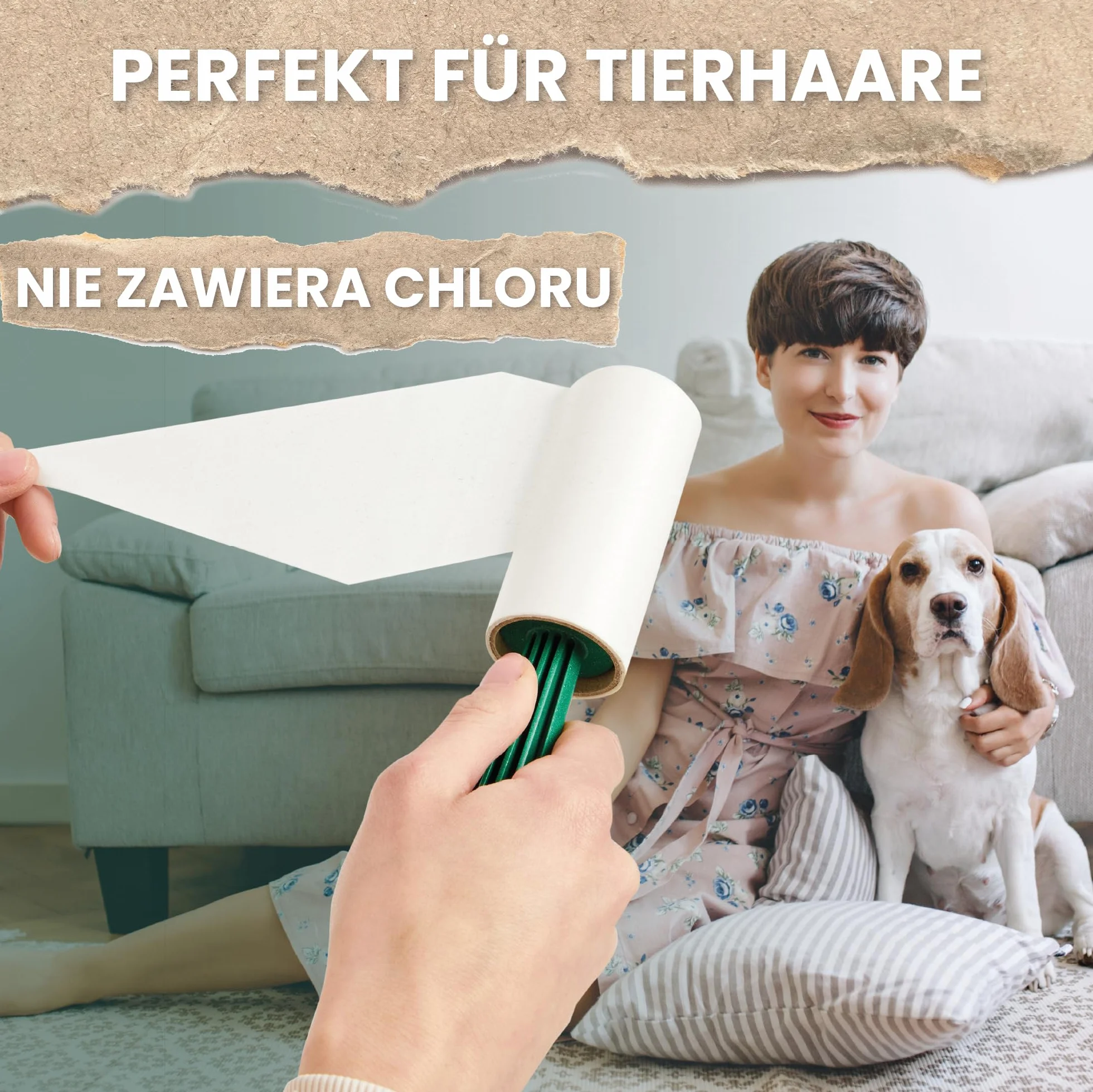 Today Eco - wałek do usuwania sierści zwierząt. 16 rolek + pokrywka + 2 uchwyty z tworzywa sztucznego pochodzącego w 95% z recyklingu. Wałek do usuwania kłaczków i sierści kotów i psów