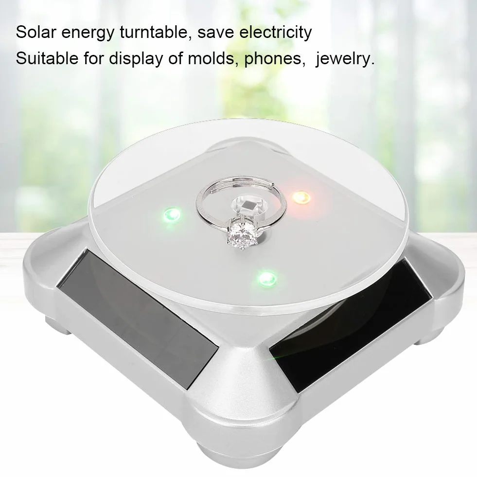 Obrotowy Stojak Wystawowy, Solarny Stojak Wystawowy Gramofon Obrotowy 360 ° Stojak Obrotowy, Zasilany Energią Słoneczną Elektryczny Zmotoryzowany Obrotowy Gramofon Obrotowy Stojak Wystawowy(#2)