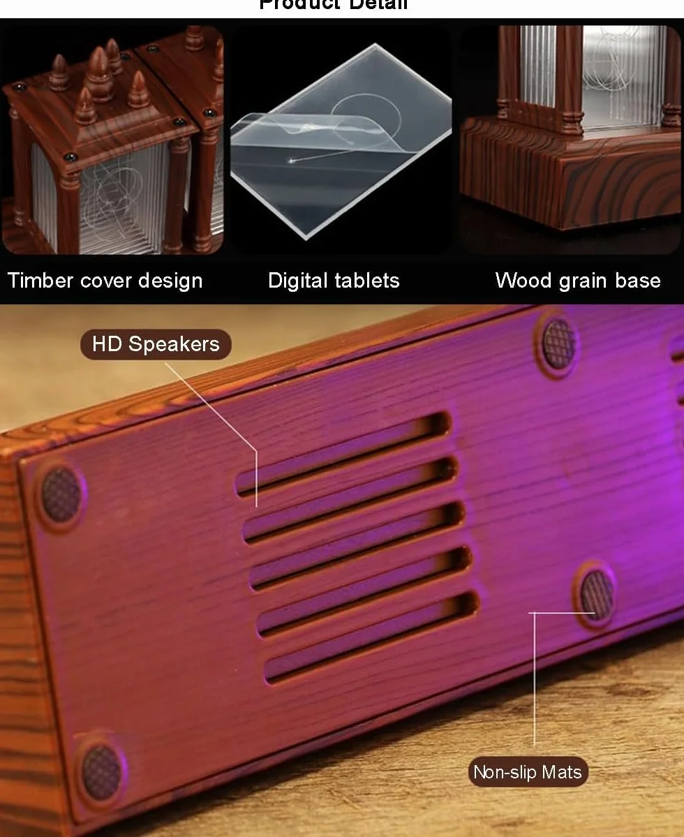 Nixie Tube Zegar cyfrowy z orzecha włoskiego, alarm 12/24 h i wyświetlacz, regulowana jasność i kolor, lampka nocna, oświetlenie RGB, montaż biurkowy dla przyjaciela, na Boże Narodzenie, urodziny