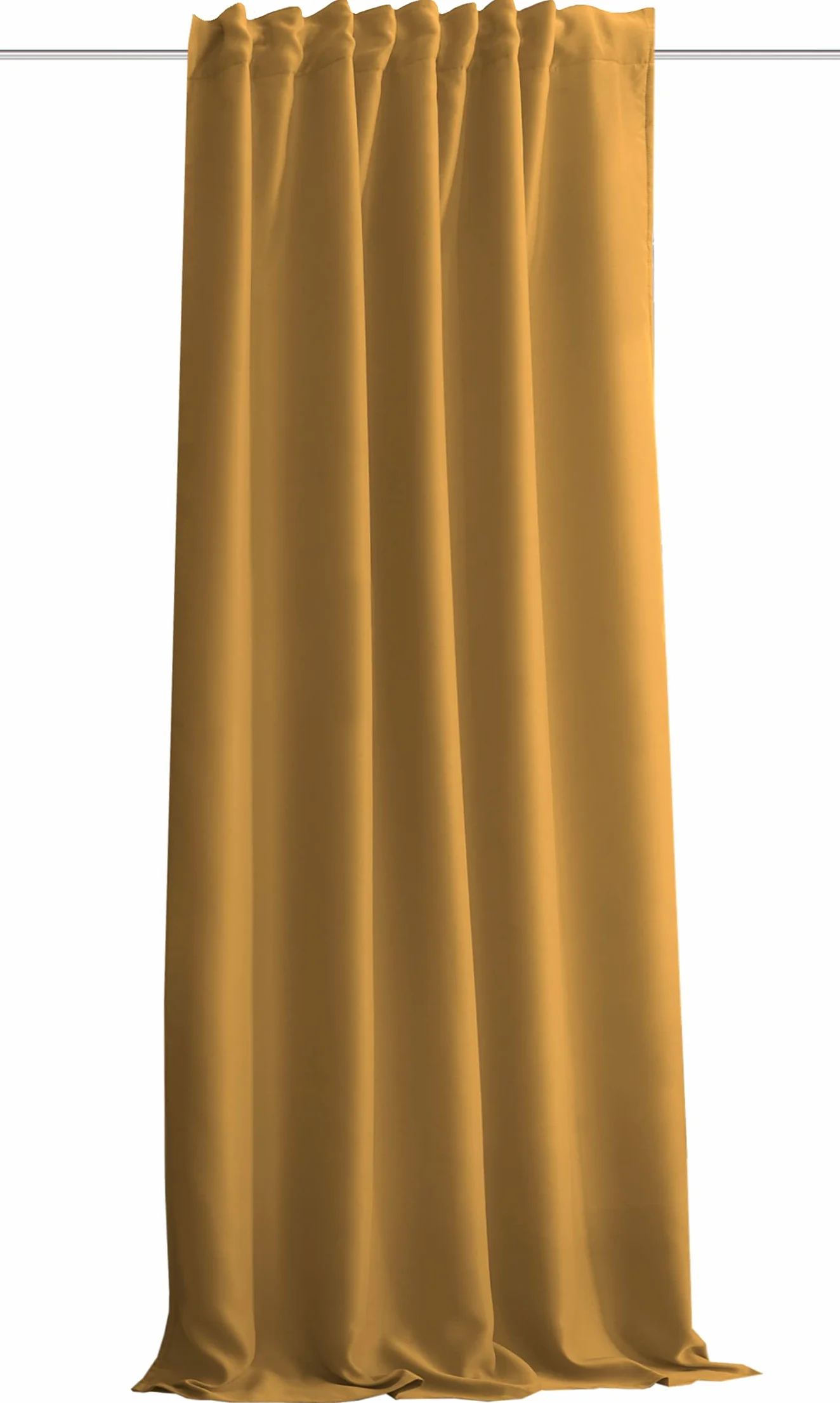 HOMEbasics ACUSTICO zasłona akustyczna, ochrona przed hałasem, wysoką temperaturą, zimnem i przeciągami + zaciemniająca, curry, 245 x 135 cm