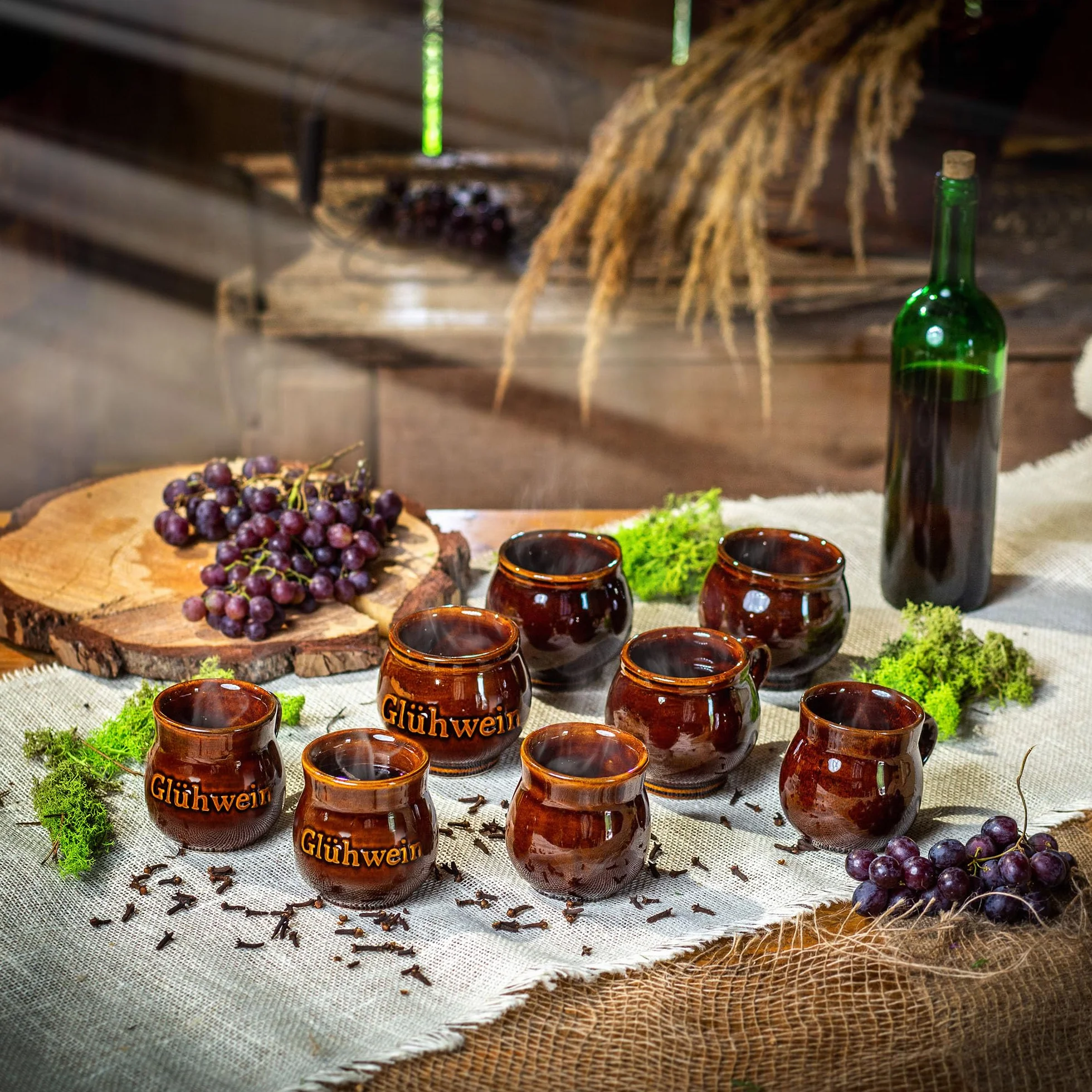 Kubek do grzanego wina z gliny 250 ml ceramiczny ręcznie wykonany