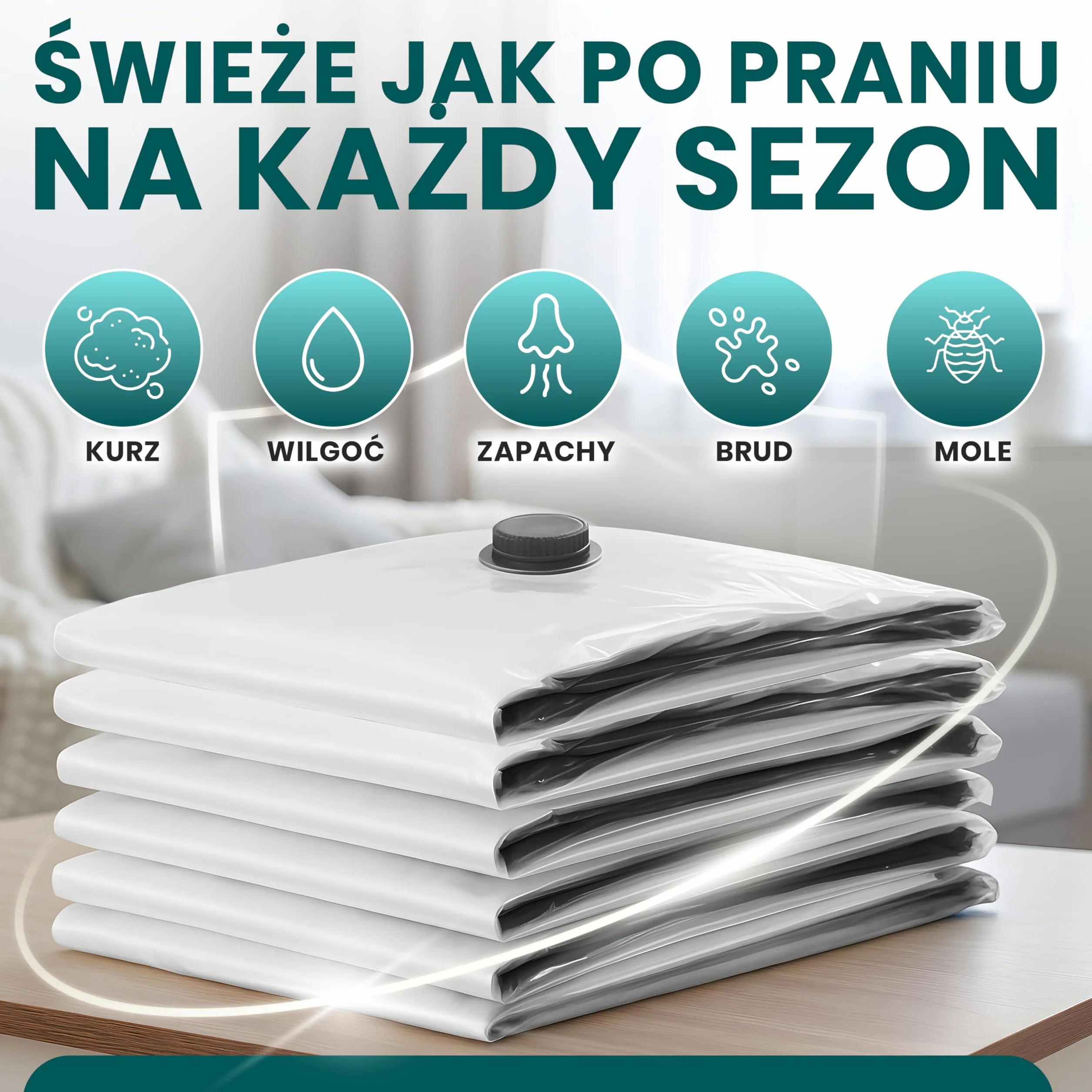 myHodo Zestaw worków próżniowych XXL 80 x 120 cm 6 sztuk do przechowywania