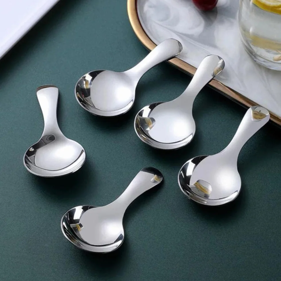 5 Sztuk łyżka Soli Małe łyżki Do Przypraw Cukrowych Złoty Zestaw łyżek Ze Stali Nierdzewnej Herbata Kawa Miarka Akcesoria Kuchenne, Silver