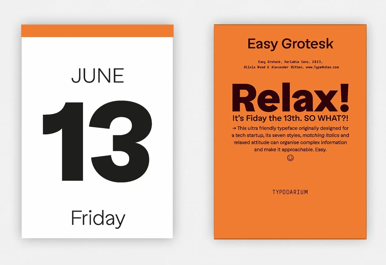 Typodarium 2025 /anglais/allemand: A 365 Day Type Calendar
