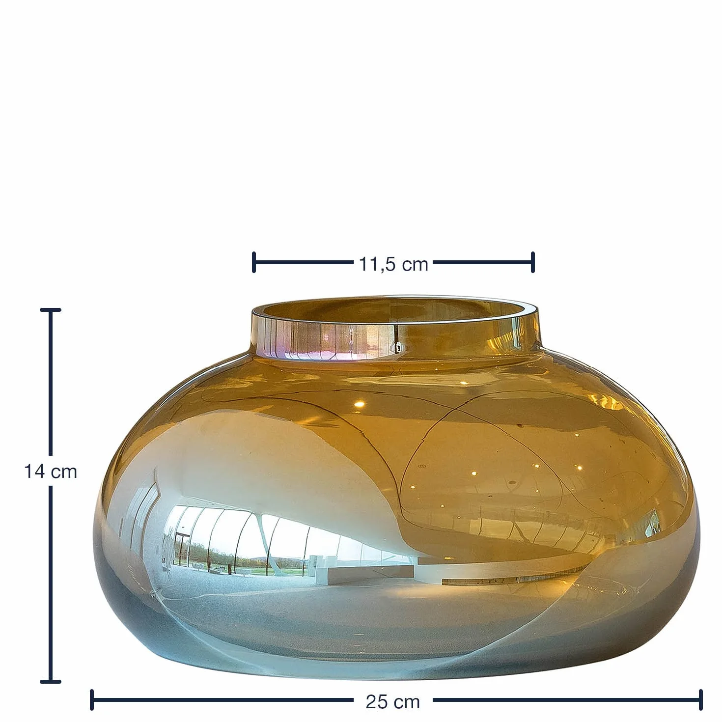 LEONARDO HOME 018650 POESIA wazon 14 cm złoty, szkło