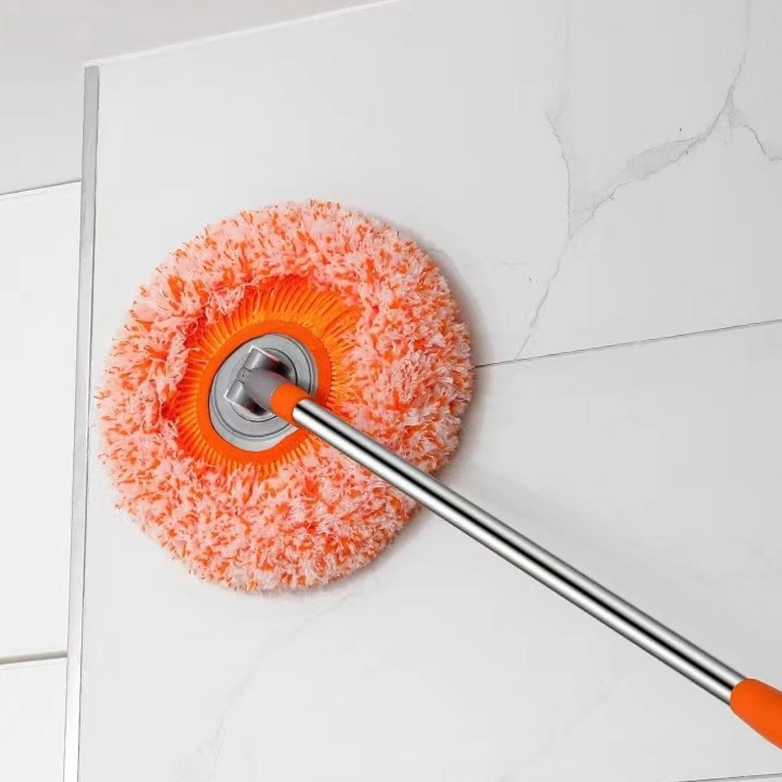 Mop Do Czyszczenia Z Możliwością Obrotu O 360° I Długą Rączką, Wielofunkcyjny, Do Czyszczenia Domu, Na Ścianę, Sufit, Okno, Podłogę(Orange,1.5m)
