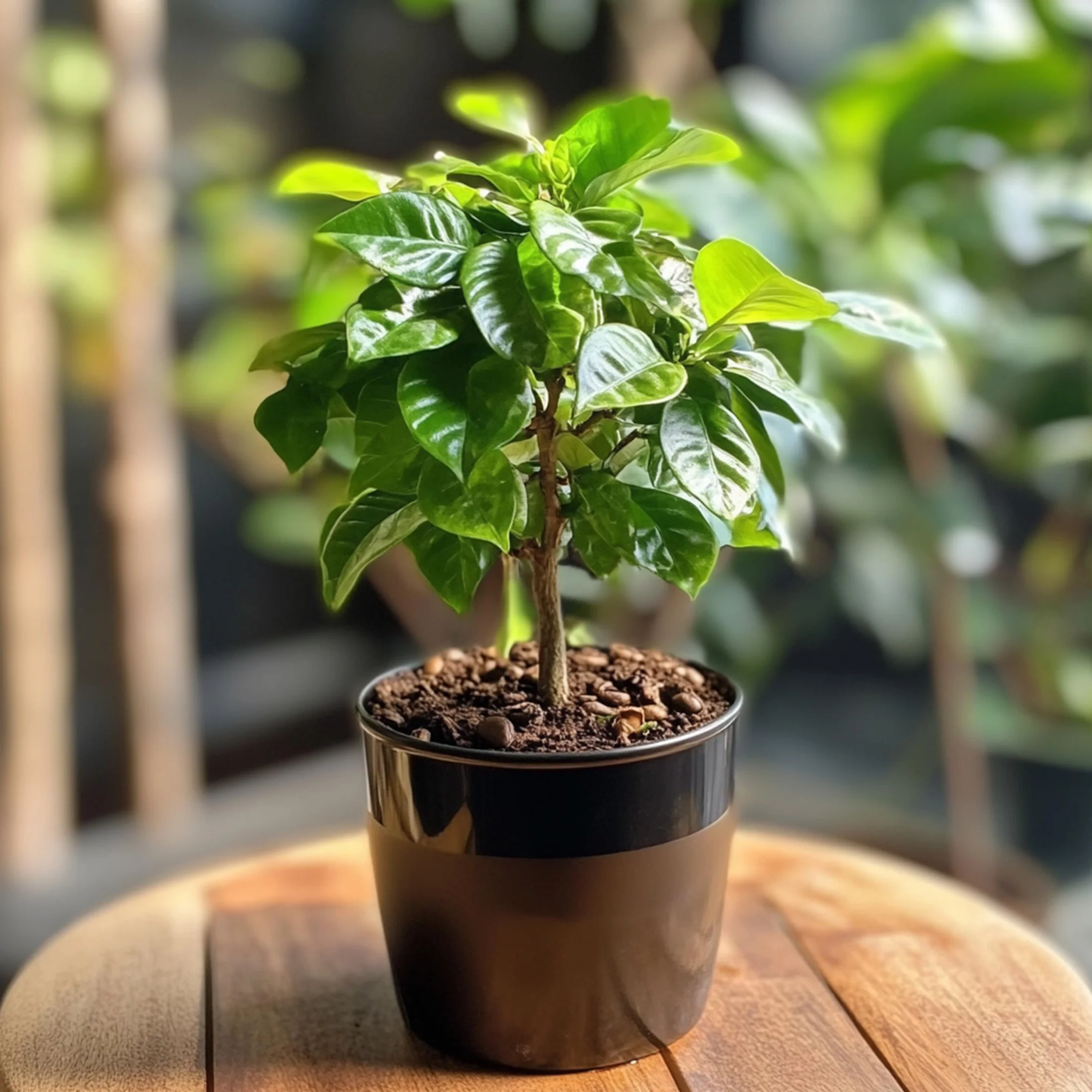 Plant in a Box - Kawowiec - Coffea arabica - Wysokość 25-40cm - Pot 12cm - Roślina doniczkowa - Zielony