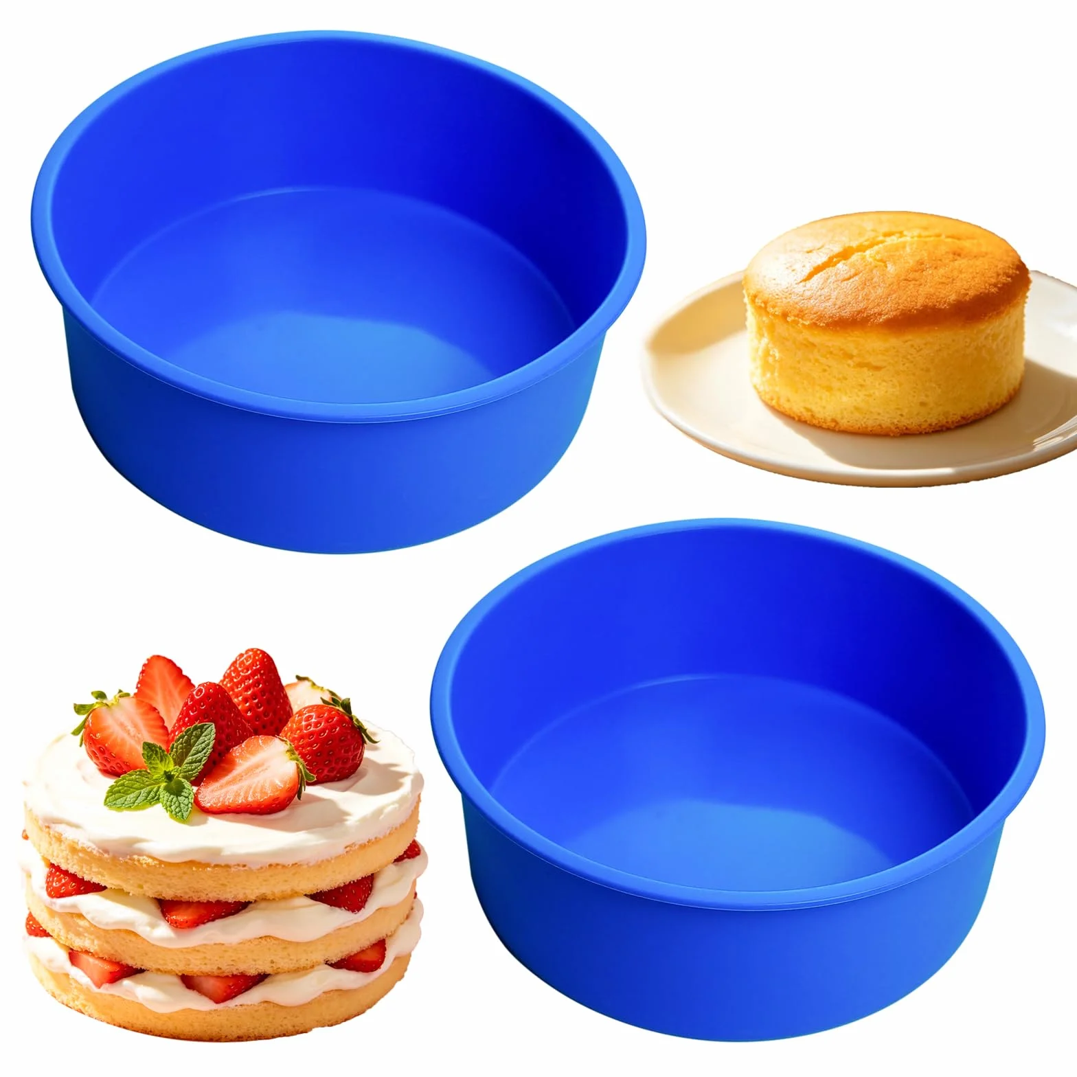 Silikonowa forma do pieczenia ciast 15 cm nieprzywierająca bez BPA niebieska