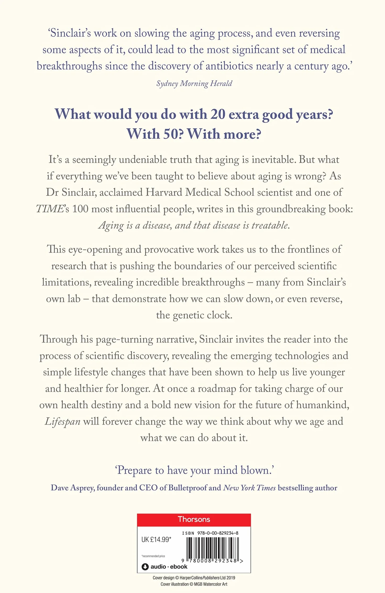 Lifespan: Live a longer and healthier life with this bestselling anti-ageing book by Dr David A. Sinclair, acclaimed Harvard Medical School doctor