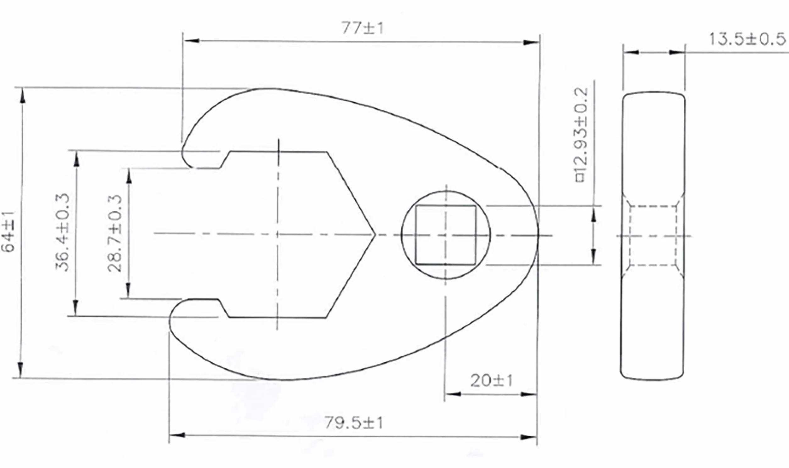 BGS 1759-36 | Klucz pazurowy | 12,5 mm (1/2") | 36 mm