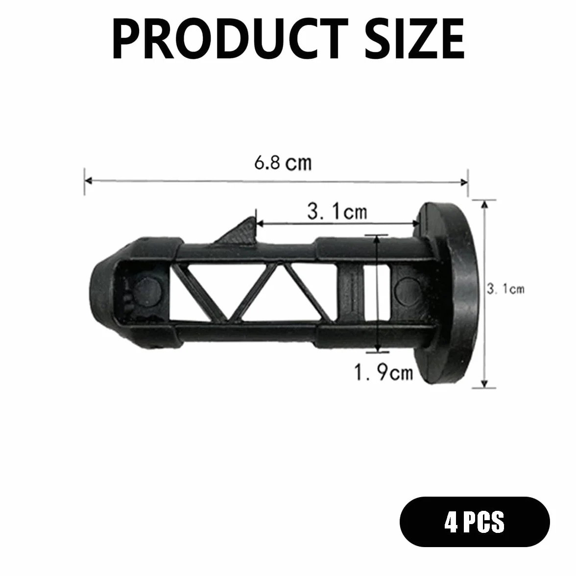 Kołki do zawiasów pokrywy kosza Wheelie, 4 szt. plastikowy zamiennik do pojemnika na odpady 240 l, klipsy do pokrywy pasują do zielonego czarnego Otto ESE UK, 68 mm x 31 mm, do domowych i